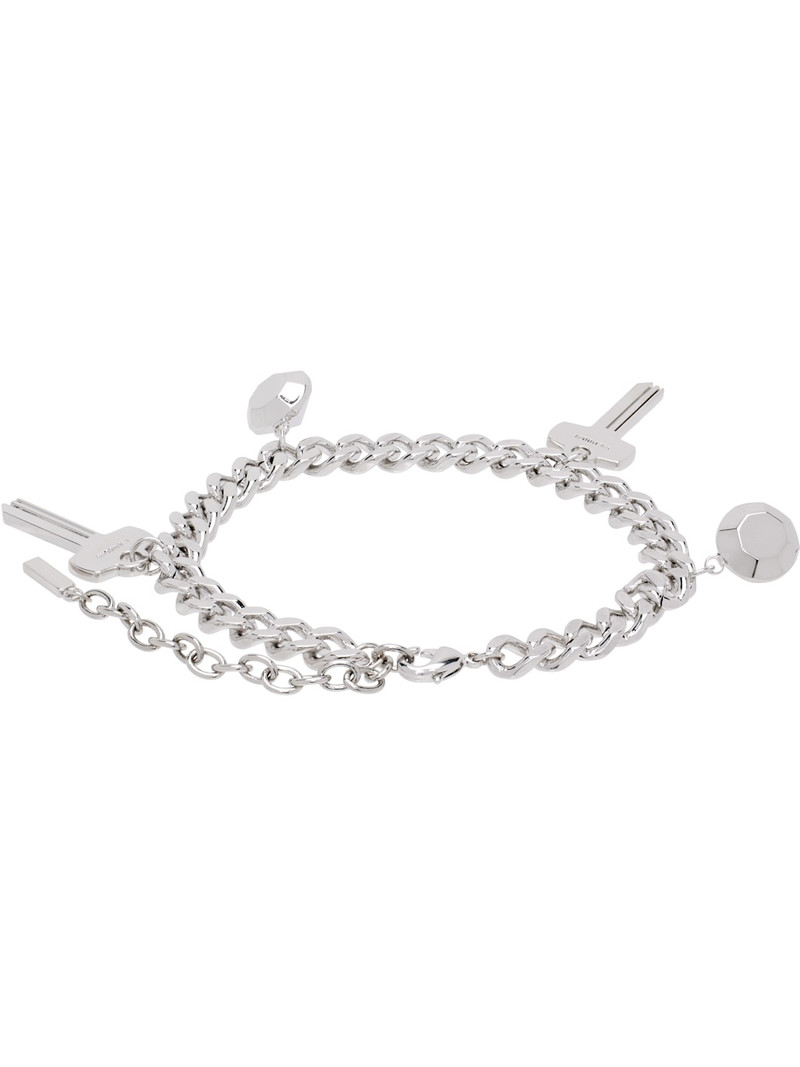 We11done Silver Key Charm Chain Bracelet outlook