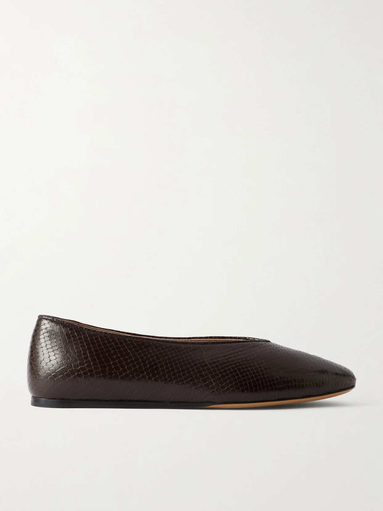 Regency Snake-effect Leather Ballet Flats - 1