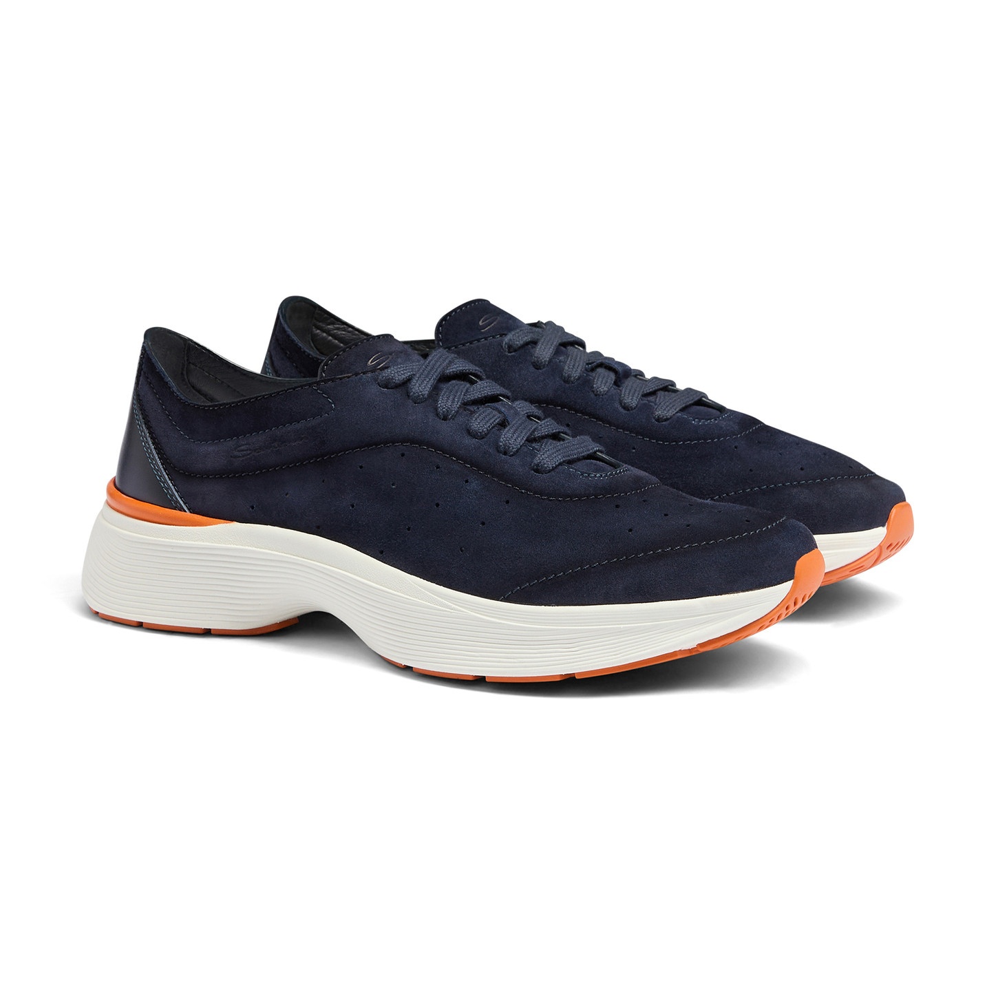 Men's blue suede and leather Bounce sneaker - 3