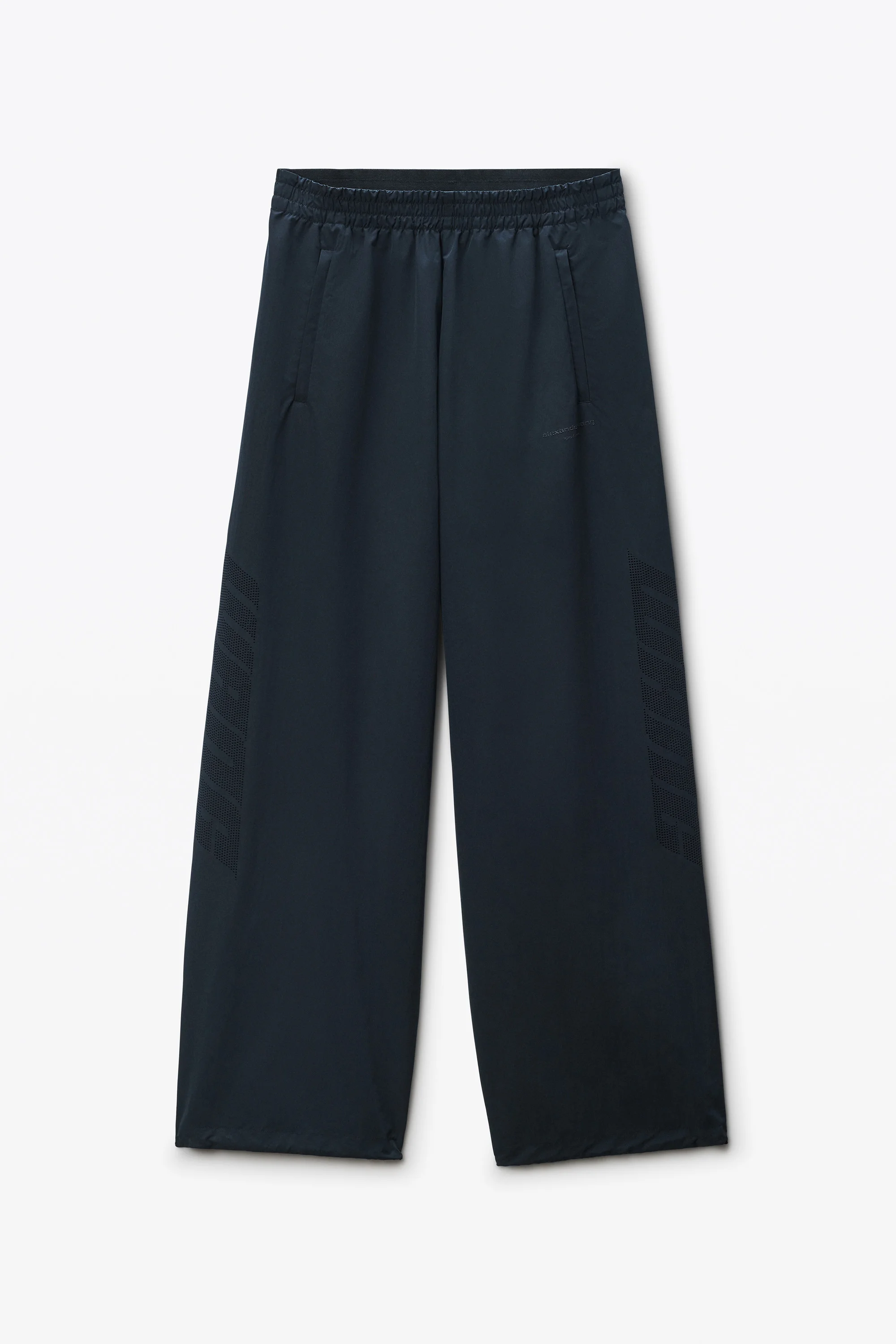 Black Perforated Logo Track Pants - 1