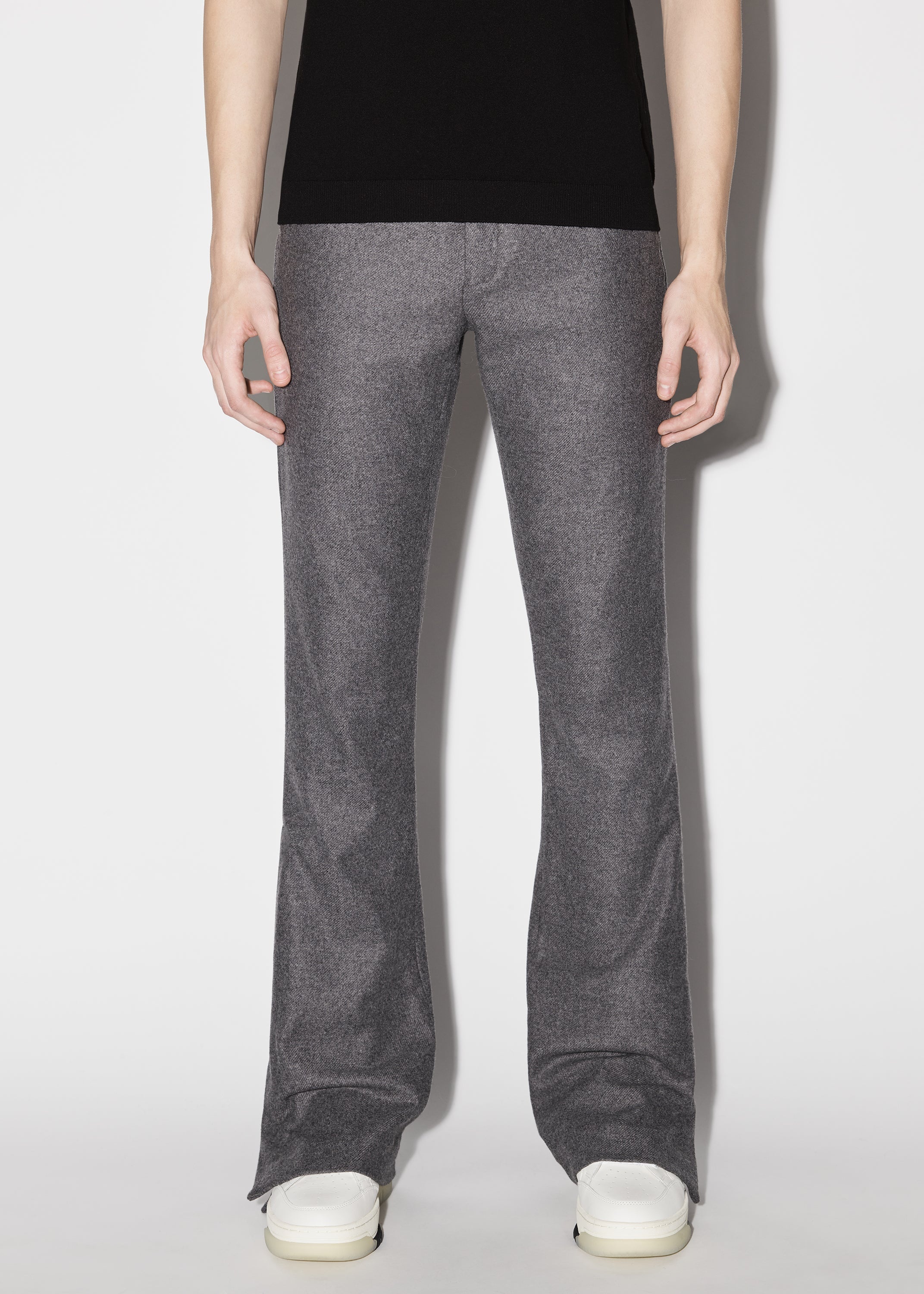 WOOL FLANNEL FLARE PANTS - 2