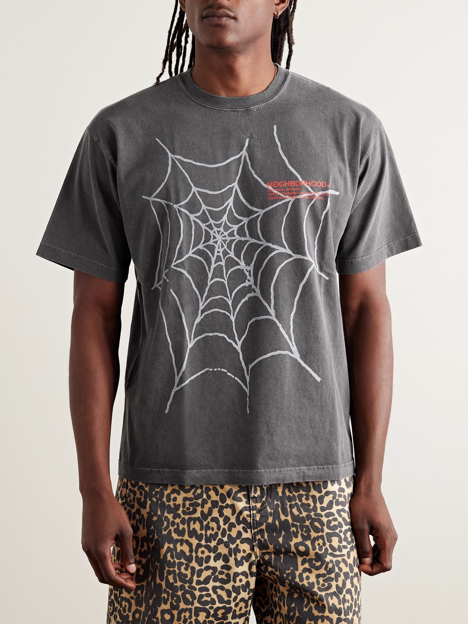 Printed Cotton-Jersey T-Shirt Gray - 3