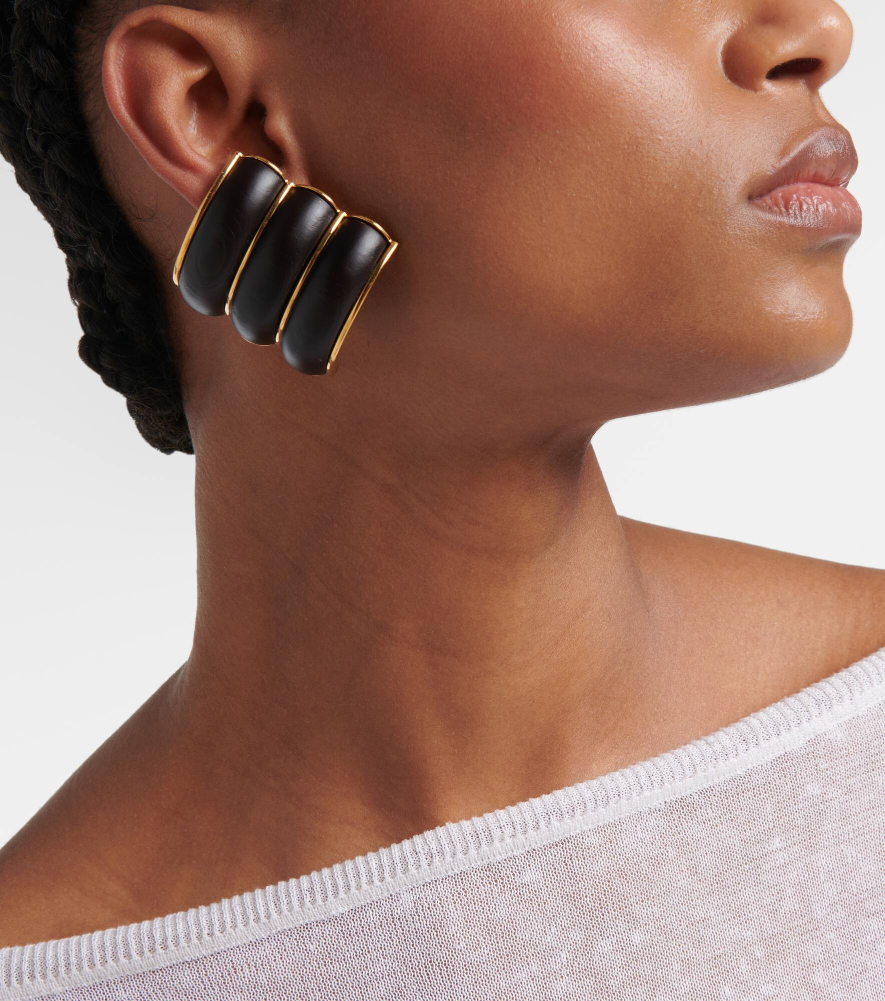 Wood clip-on earrings - 6