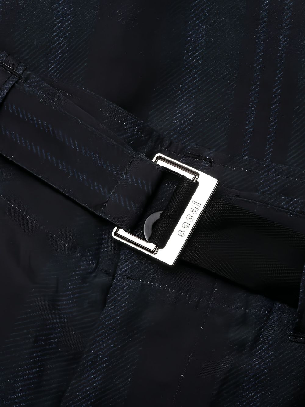 plaid buckled trousers - 4