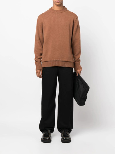 Maison Margiela elbow-patch crew neck jumper outlook