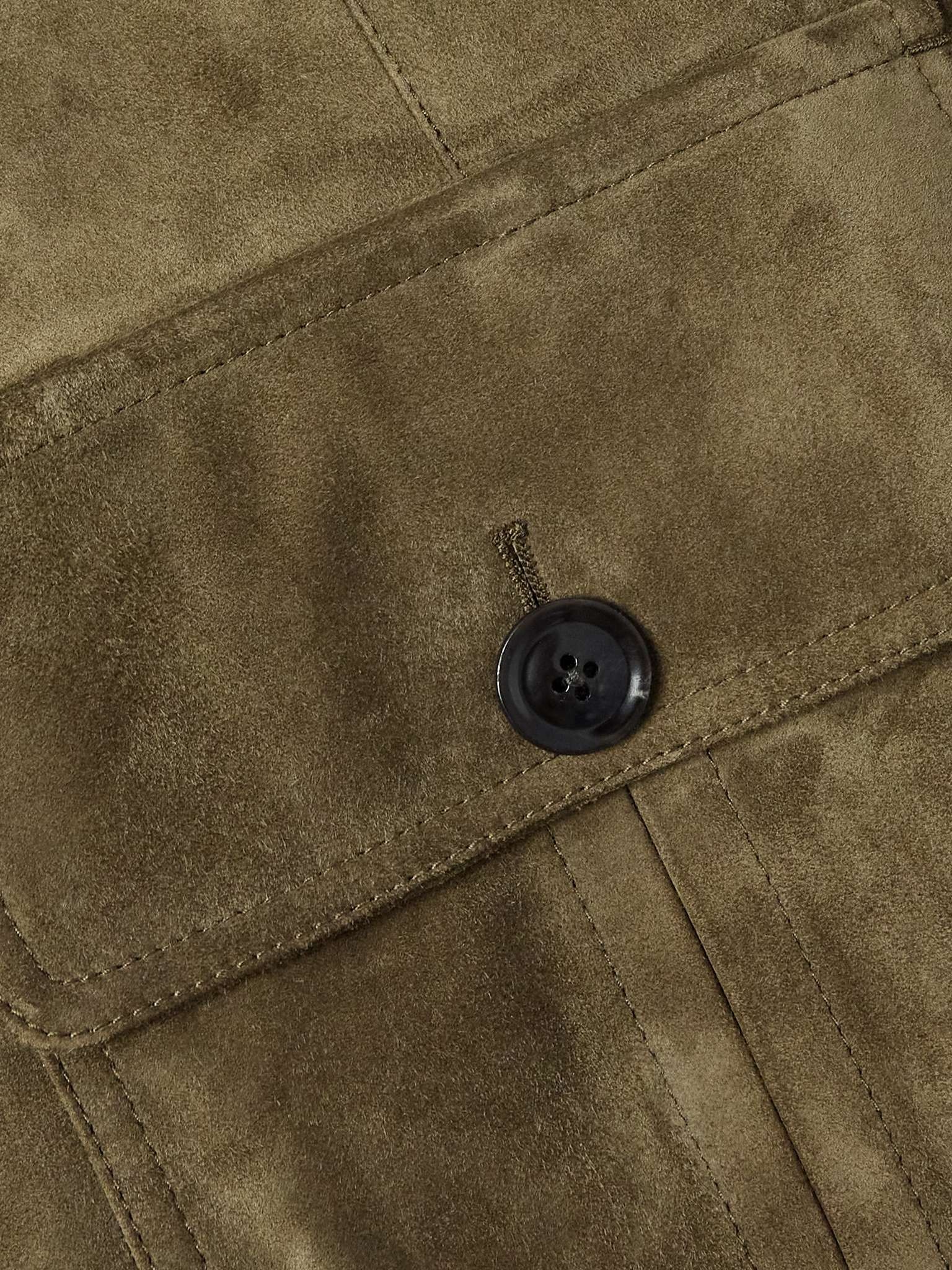 Leather-Trimmed Suede Field Jacket - 3