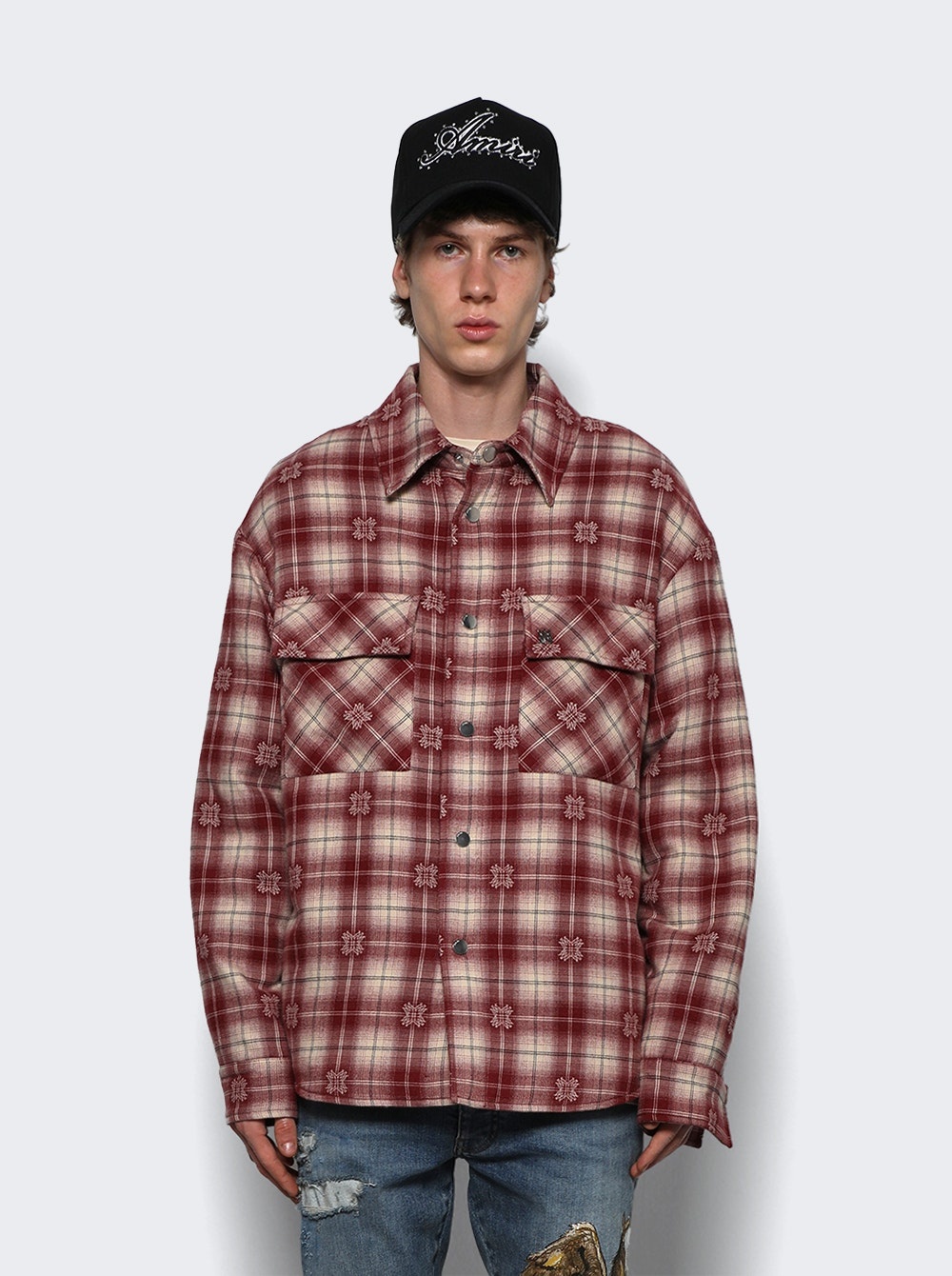 Tシャツ・カットソー AMIRI SS25 PADDED OVERSHIRT (AMSTOS1024 DEEP) Buy Amiri Padded Overshirt 'Deep Red' - AMSTOS1024 644 DEEP