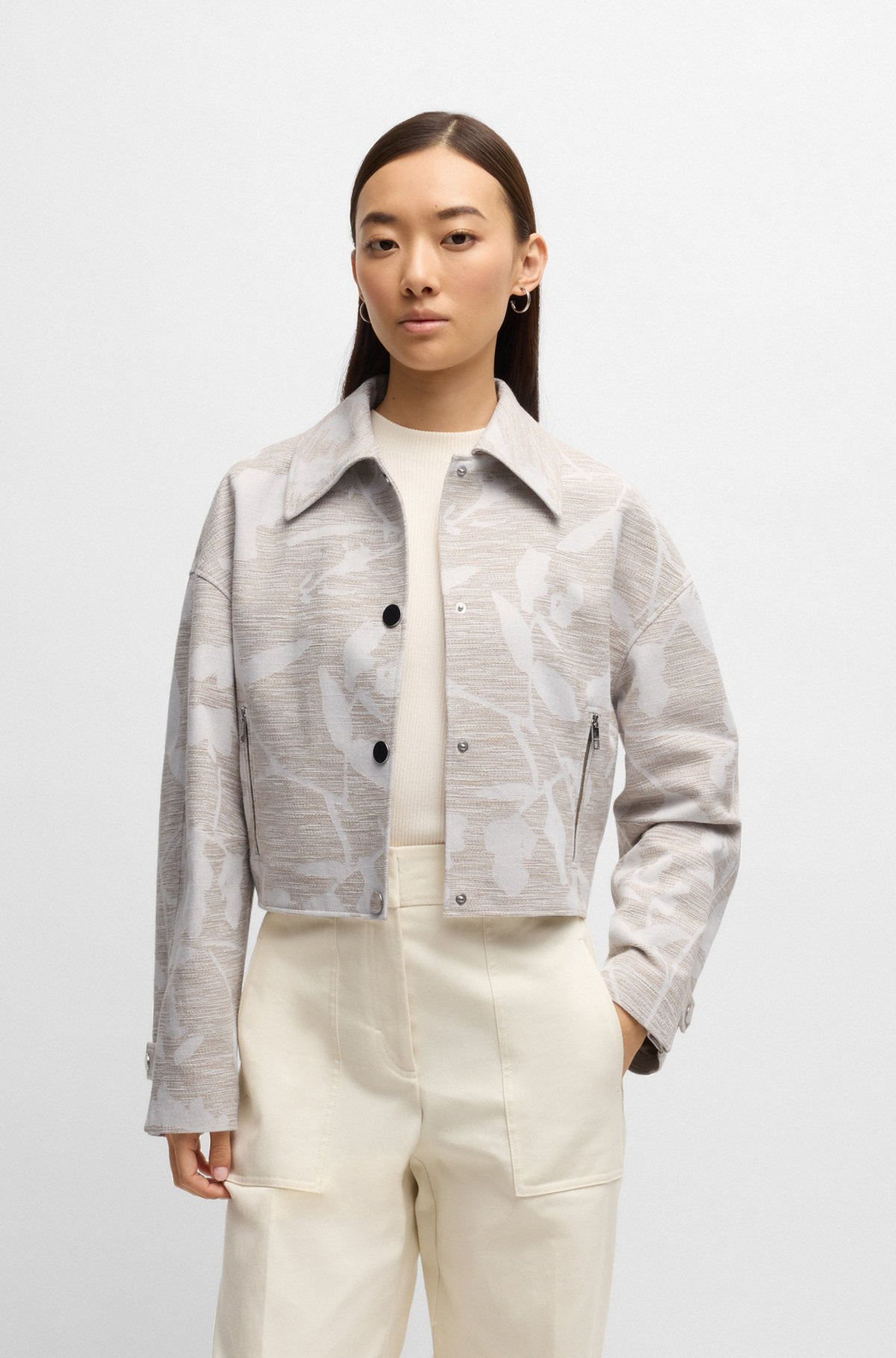 RELAXED-FIT BLAZER WITH FLORAL STRUCTURE - 2