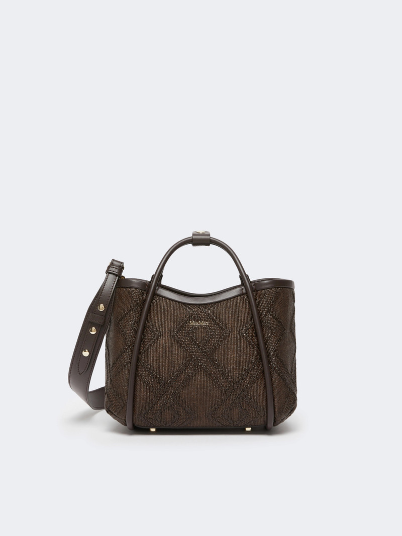 MARINEXS Extra-small Marine bag in diamond-patterned basketweave - DARK BROWN 1