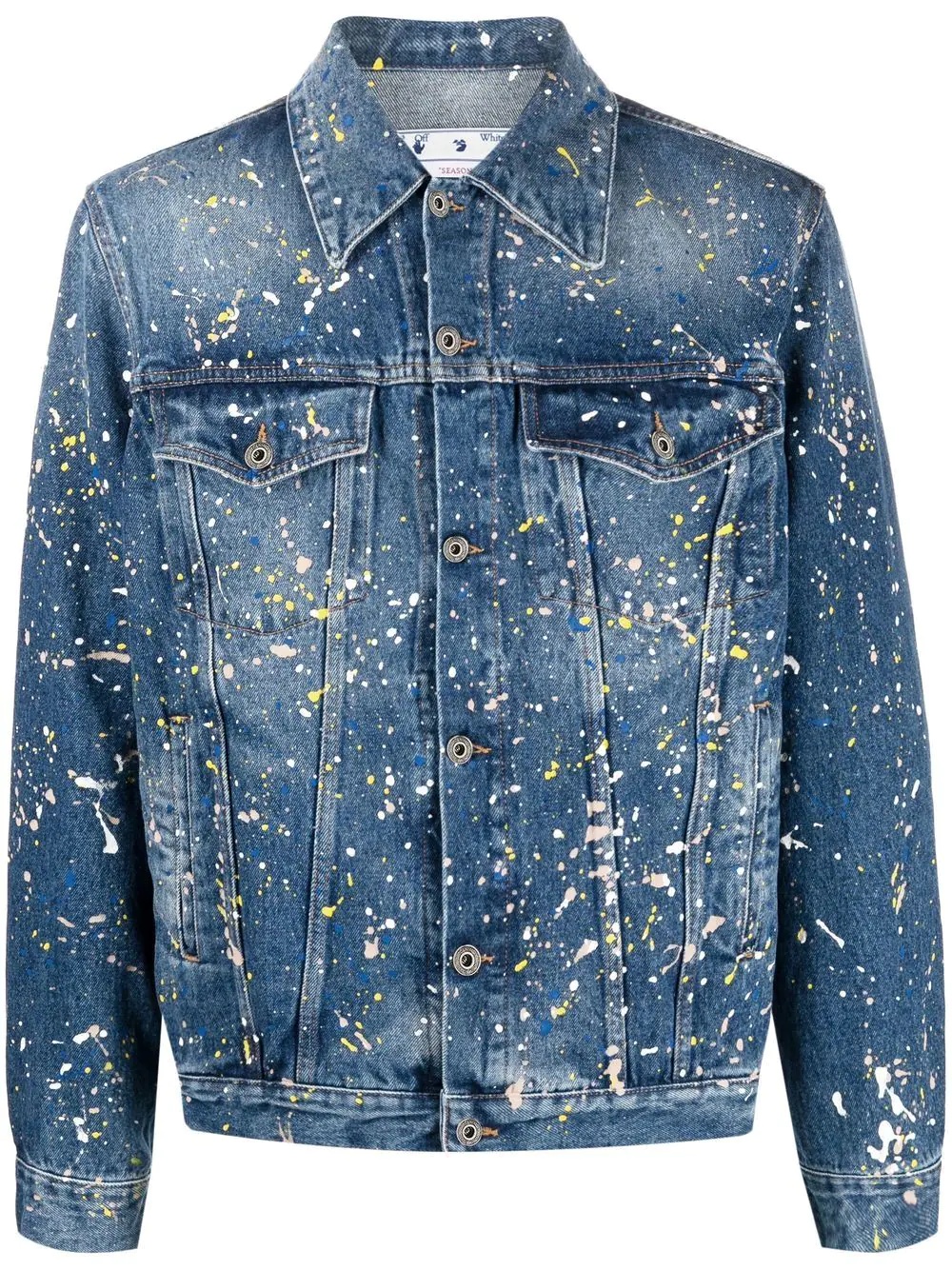 paint-splatter denim jacket - 1