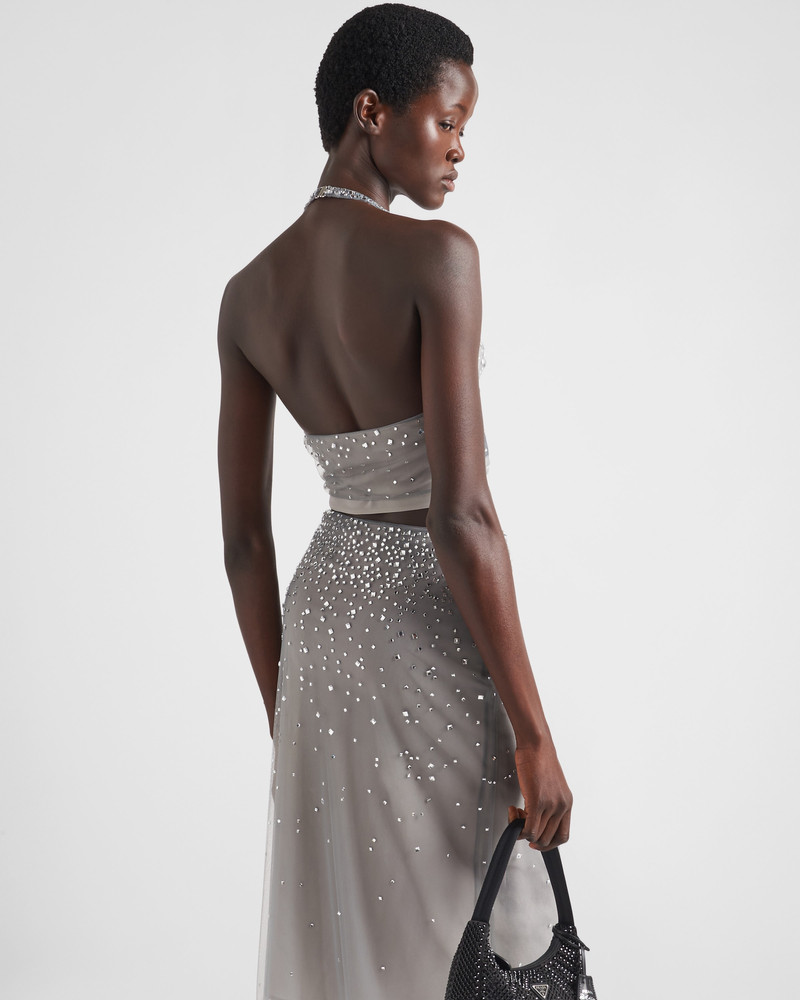 Crystal-studded tulle top 5