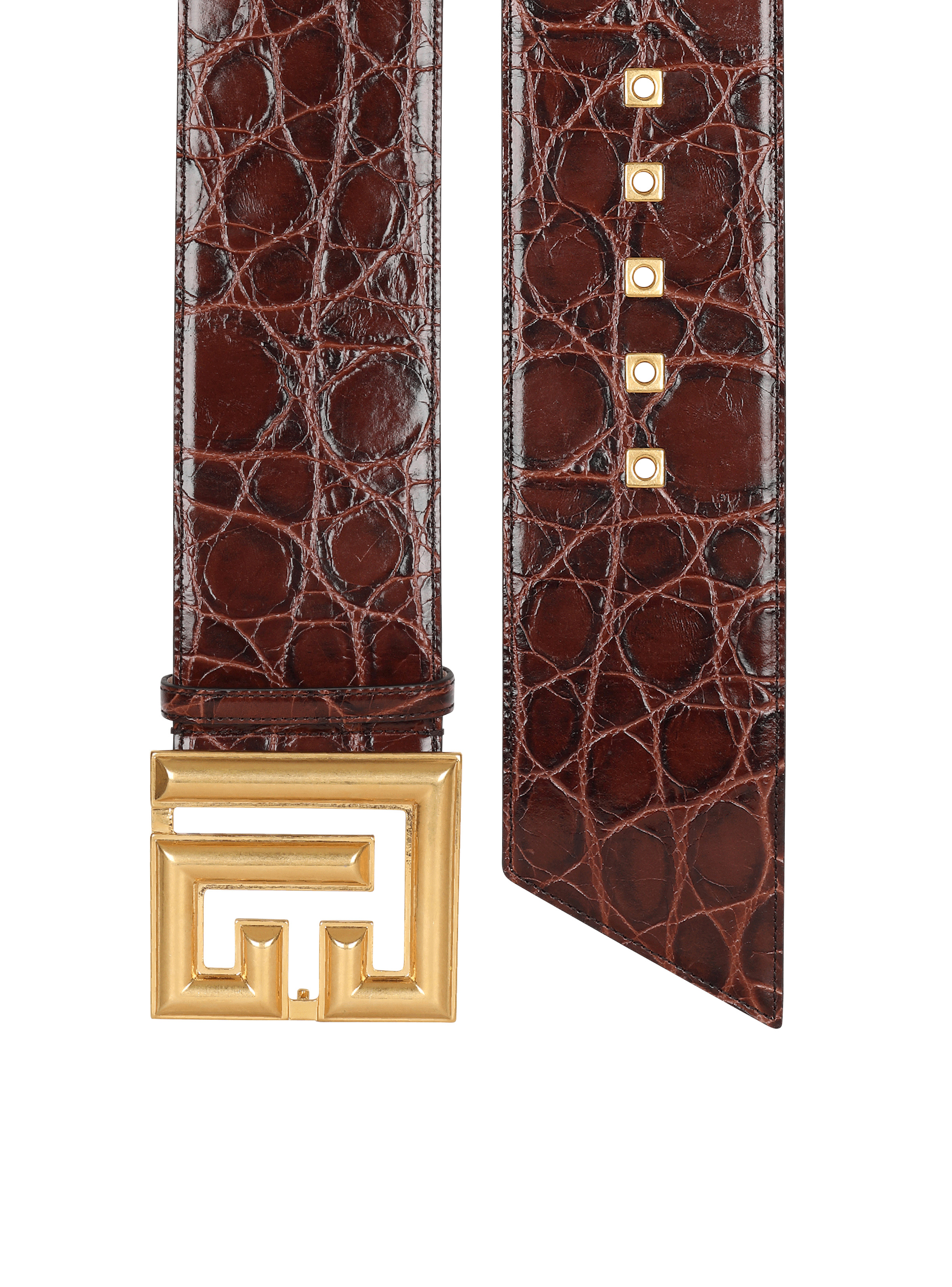 P-Belt in crocodile-print leather - 4