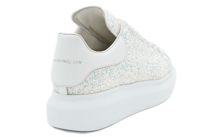 (WMNS) Alexander McQueen Oversized Glitter Sneaker 'Silver' 558944W4SA18316 - 4