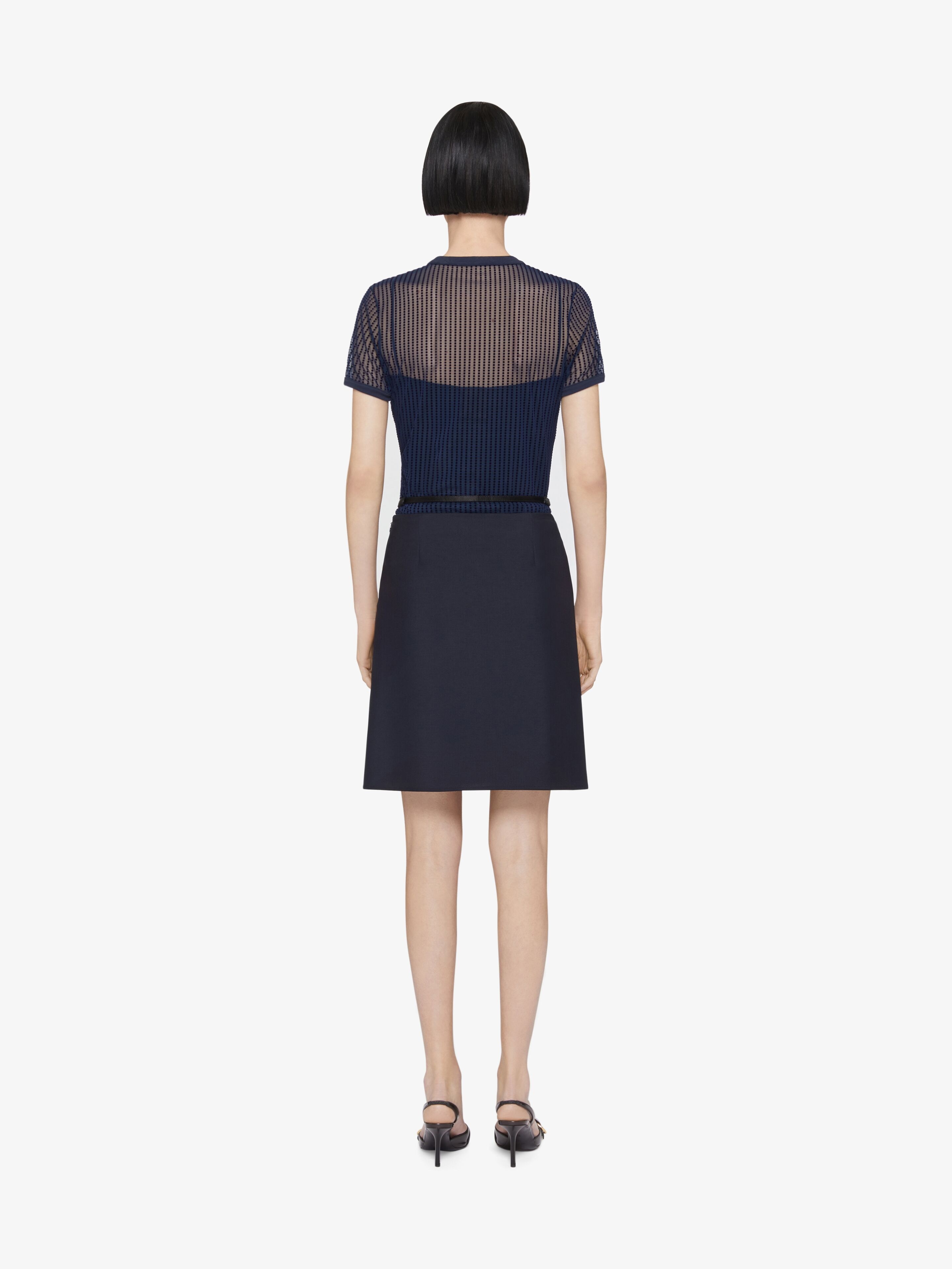 SLIM FIT POLKA DOTS T-SHIRT IN TULLE - 4