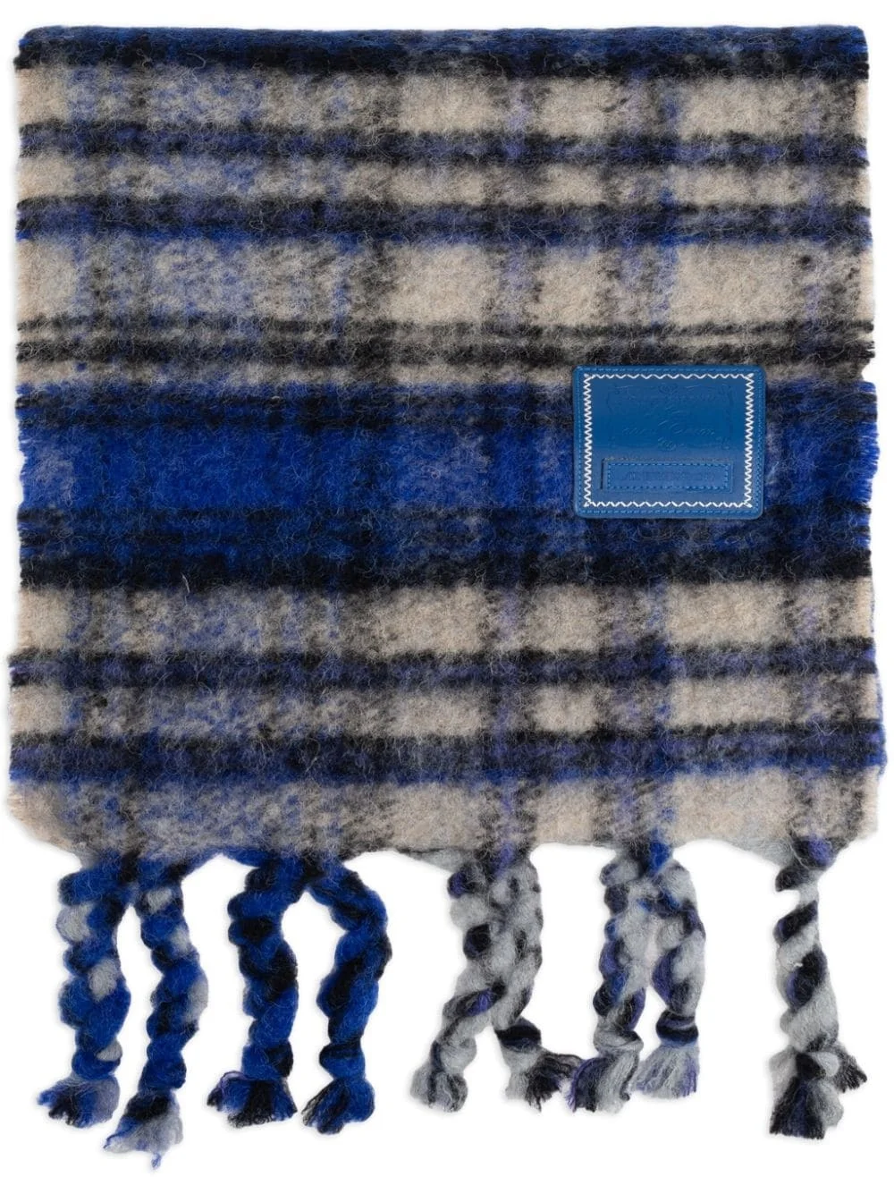 logo-patch check-pattern scarf - 1