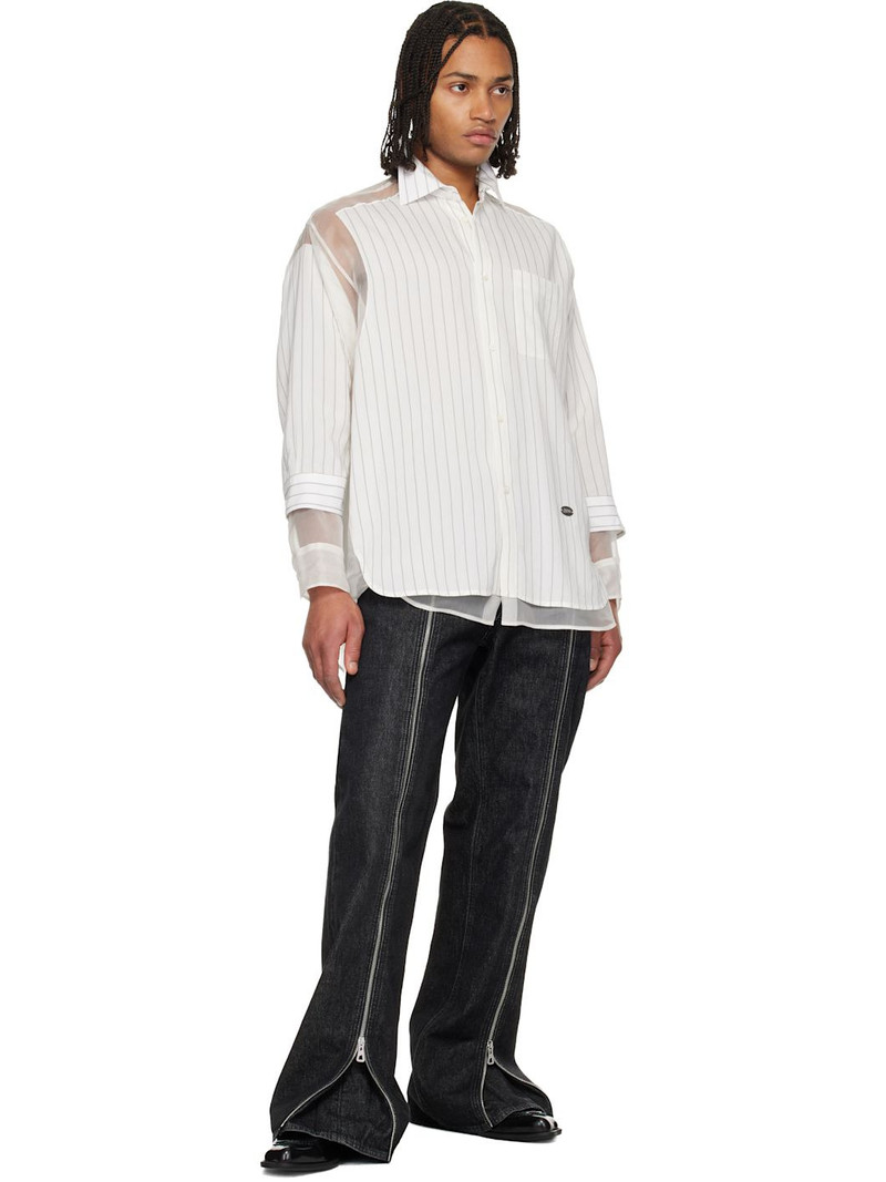 Jean Paul Gaultier White 'The Petit-Grand Pinstriped' Shirt outlook