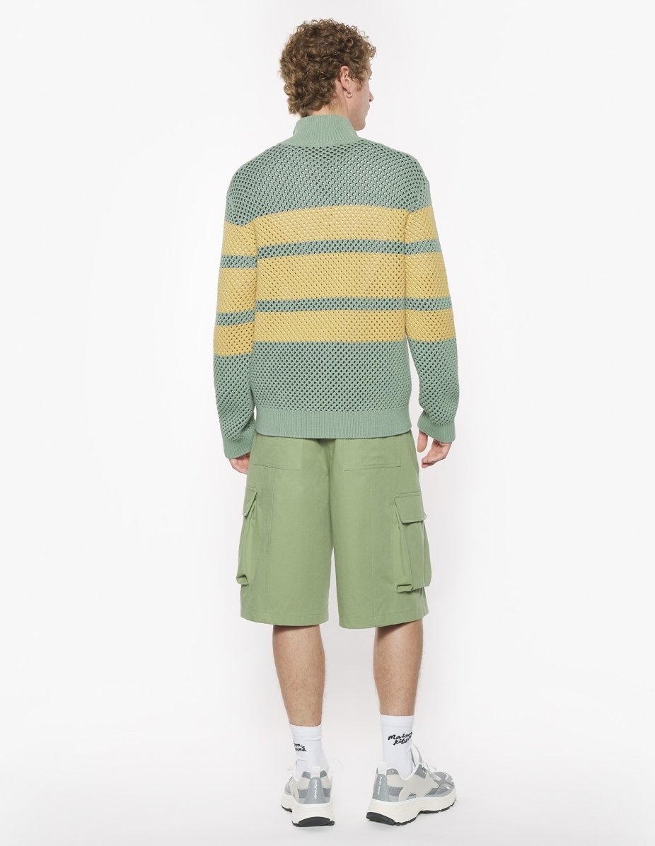 STRIPED MESH BLOUSON - 5