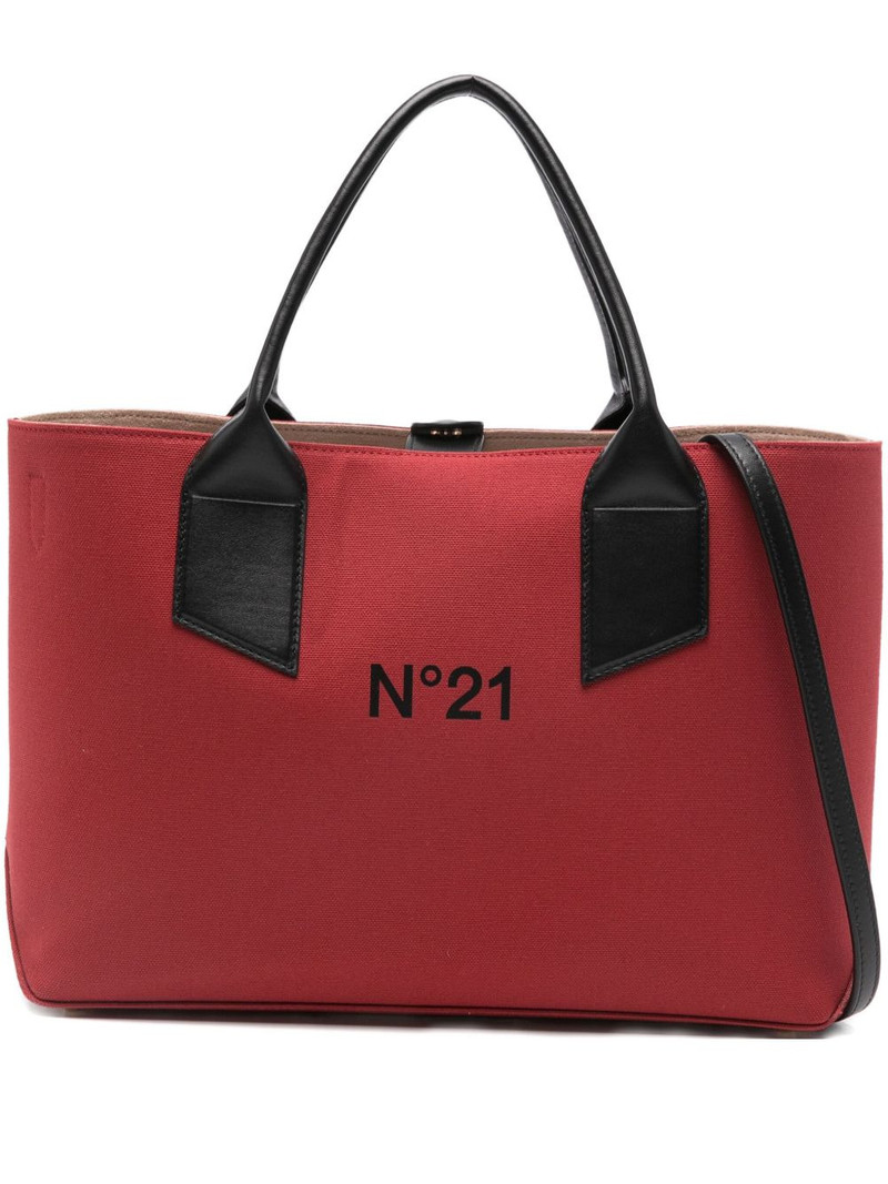 logo-print top-handles tote bag 1