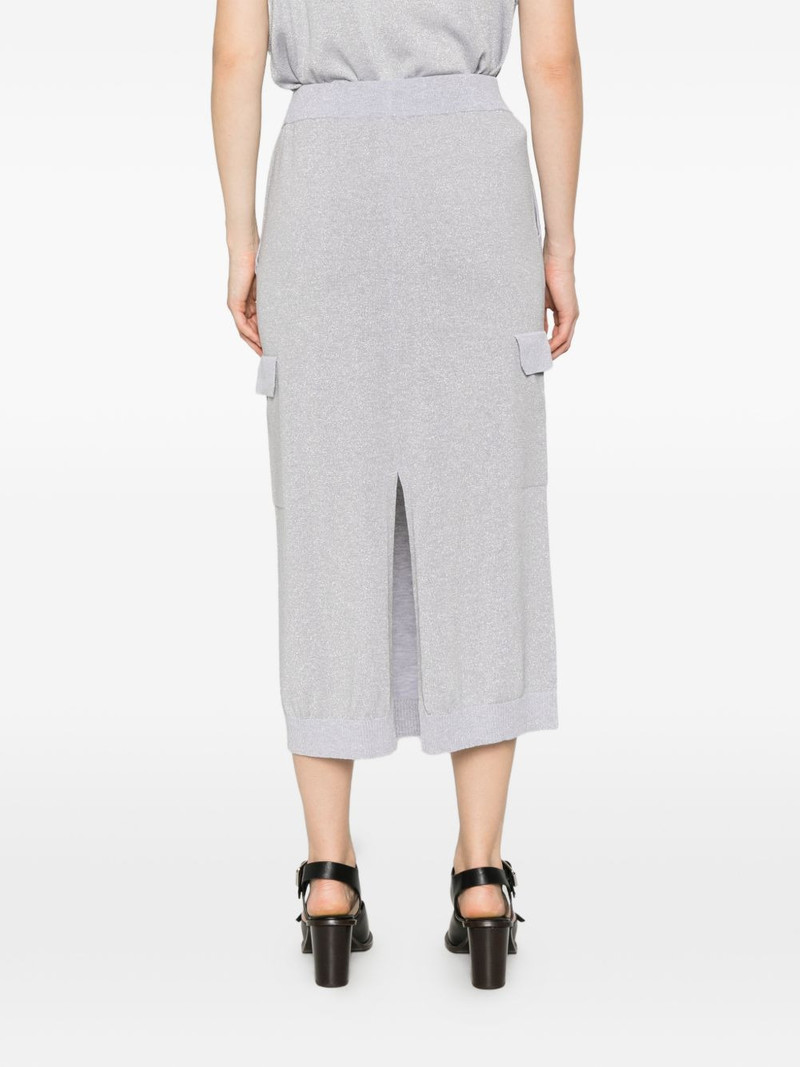 metallic-effect cargo-pocket midi skirt 4