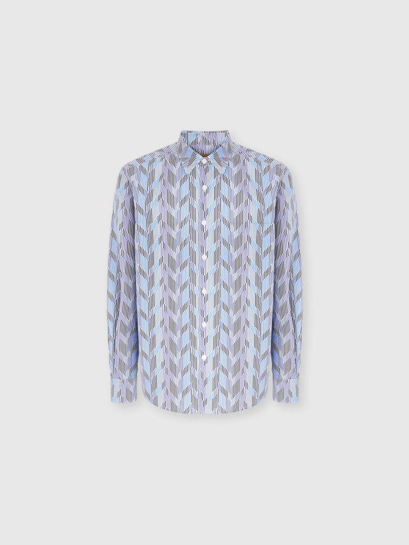 Poplin Cotton Shirt with Zigzag Pattern 1