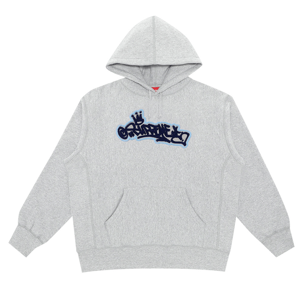 Supreme Handstyle Hooded Sweatshirt 'Heather Grey' - 1