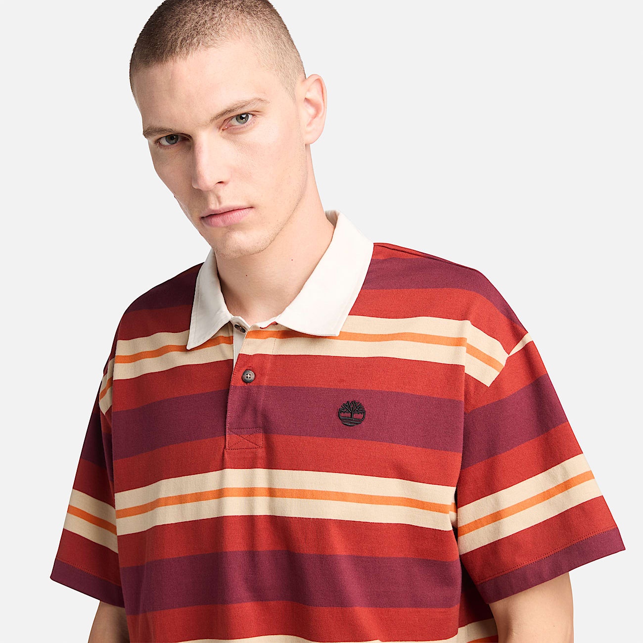 Men's Short-Sleeve Striped Rugby Polo - 3