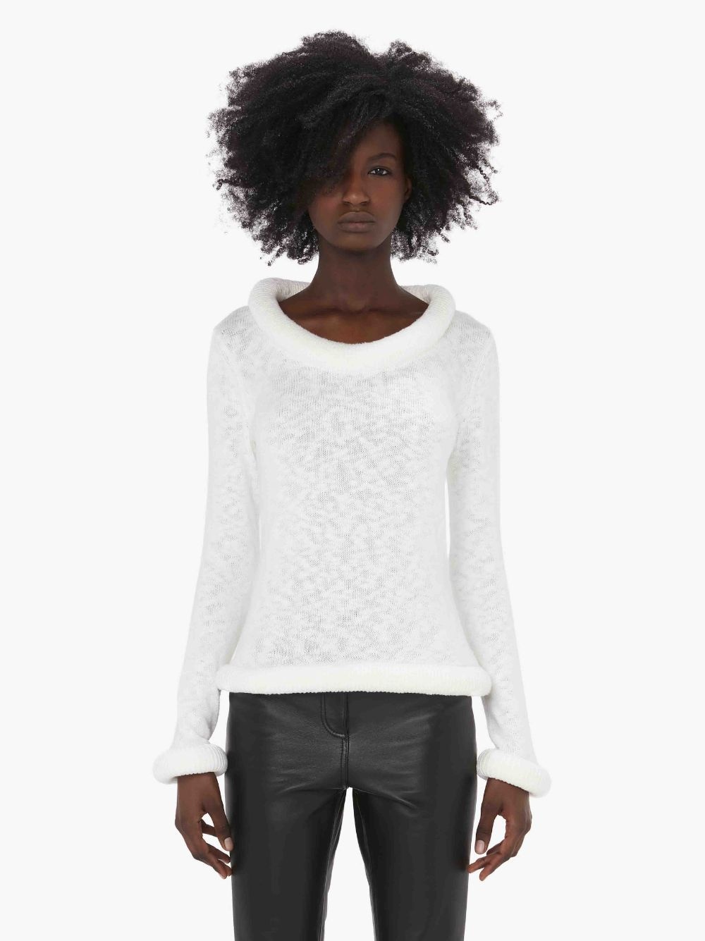 bumper-trim cotton jumper - 2