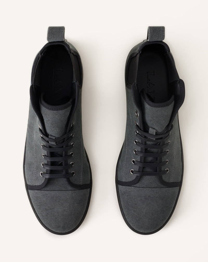 BLACK DBB1 HIGH TOP CANVAS SNEAKERS 4
