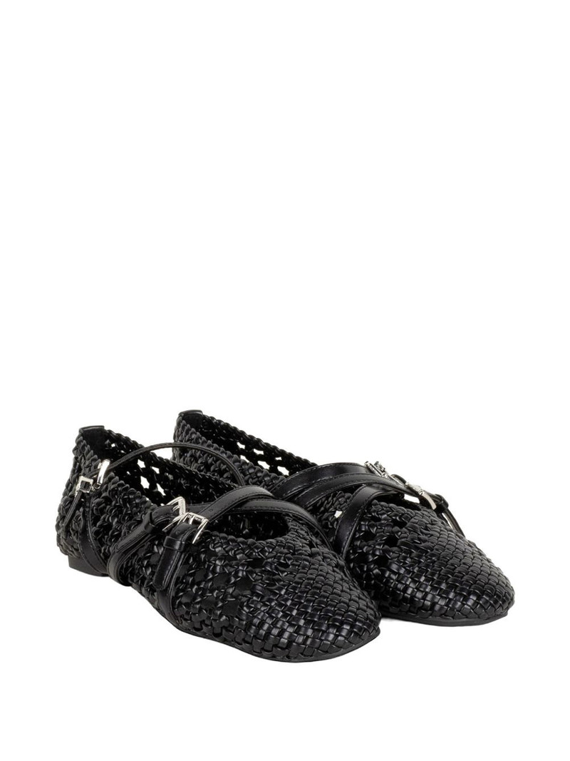 MICHAEL KORS Indy Flex woven buckle-strap ballet flats outlook