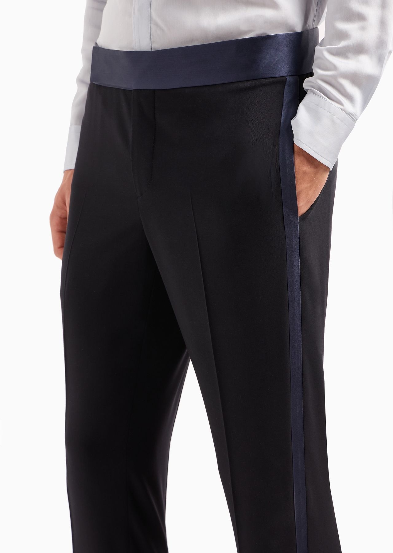 Wool crêpe tuxedo trousers - 5