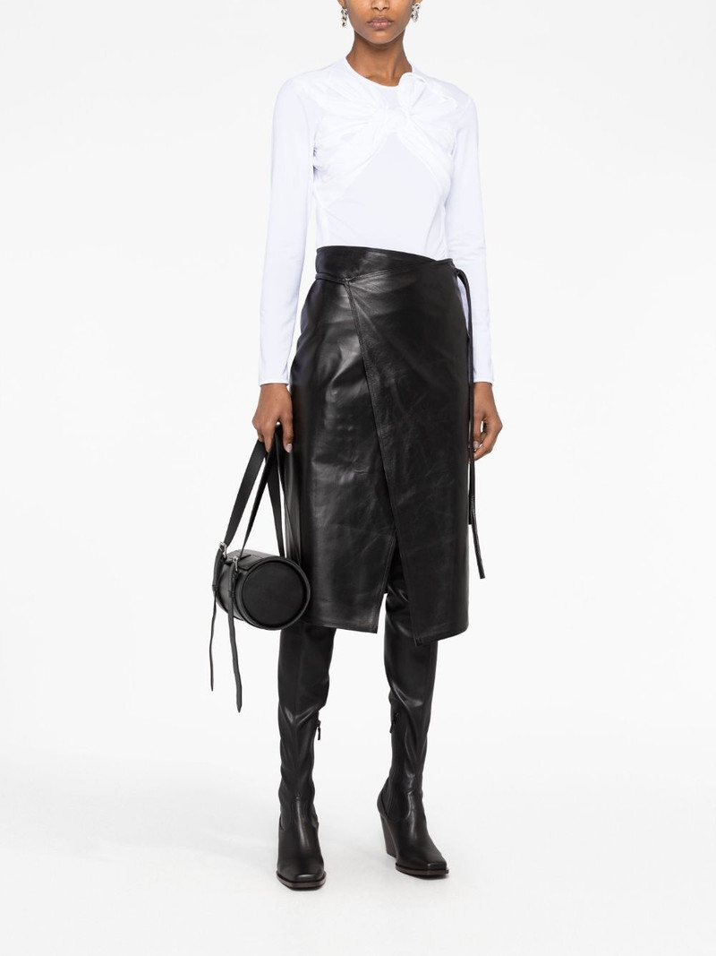 VETEMENTS asymmetric leather skirt outlook