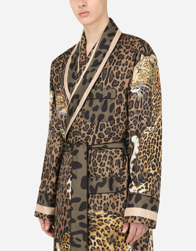 Leopard-print silk robe 4