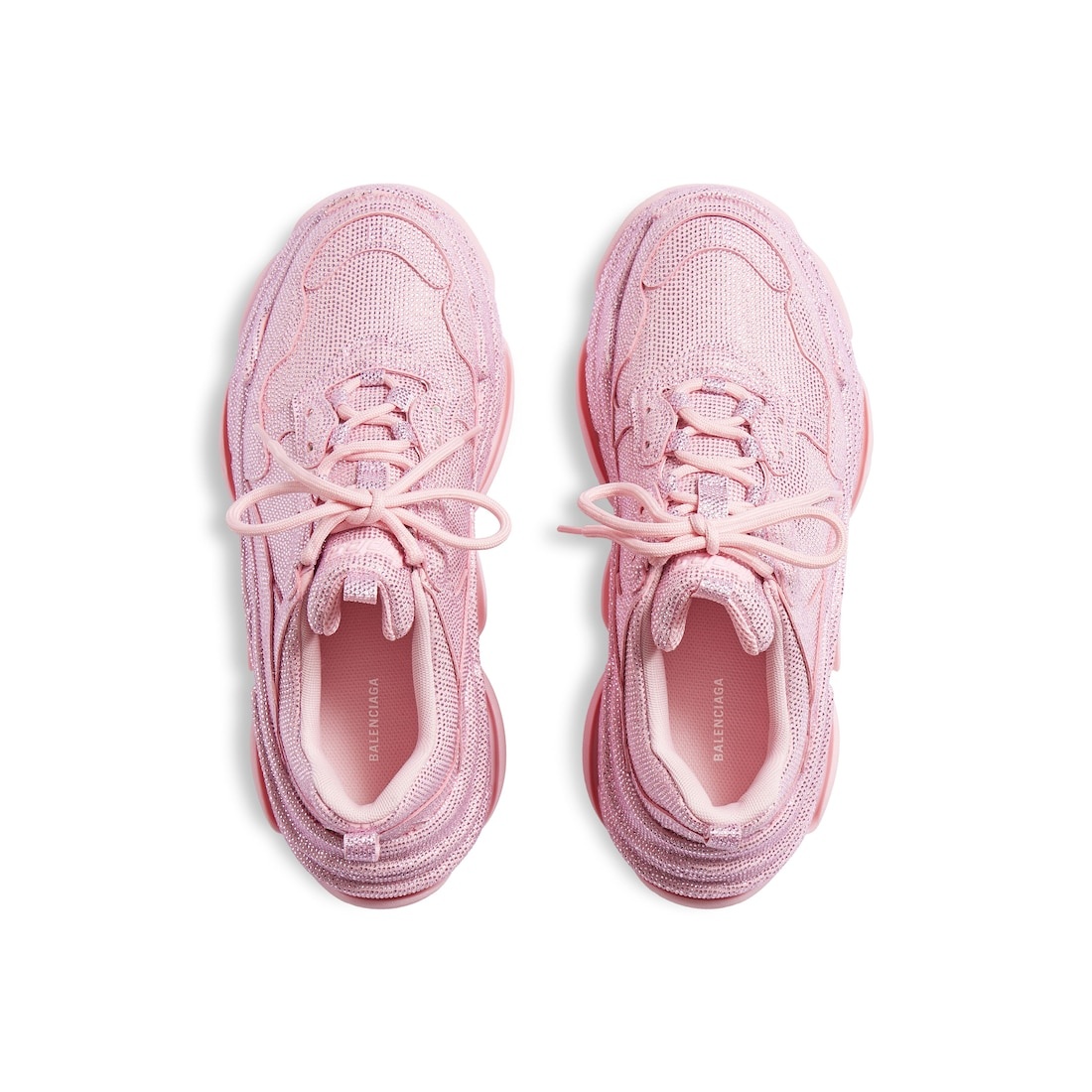 Women's Triple S Sneaker With Rhinestones in Light Pink - 6