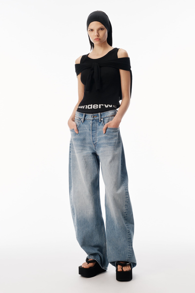 Alexander Wang Blow-Up Jeans with Logo Bike Short Waistband outlook