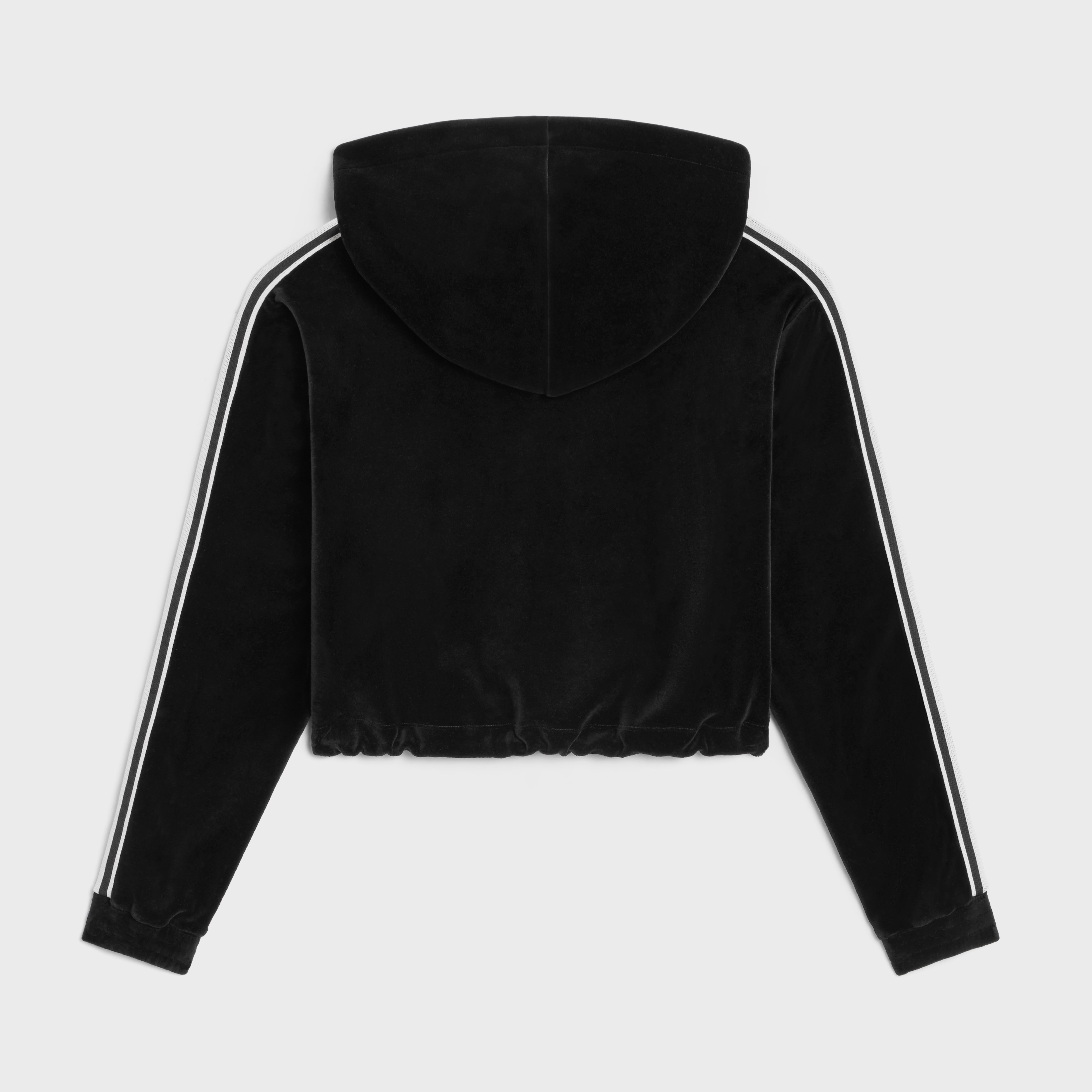 celine cropped hoodie in velvet jersey - 2