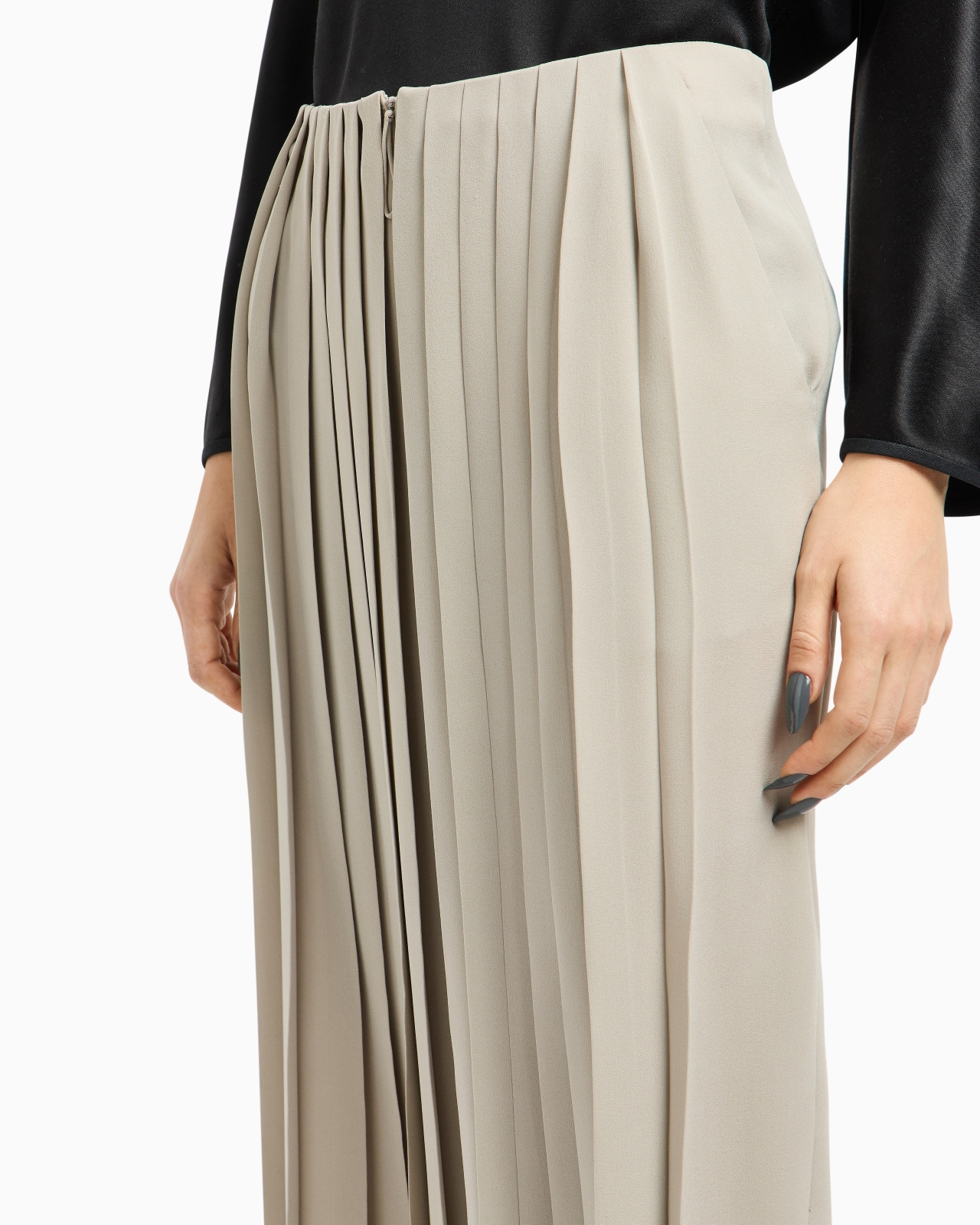 ASV PLEATED TRIPLE SILK GEORGETTE TROUSERS - 4