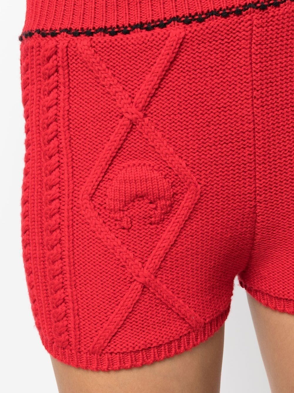 cable knit mini shorts - 5