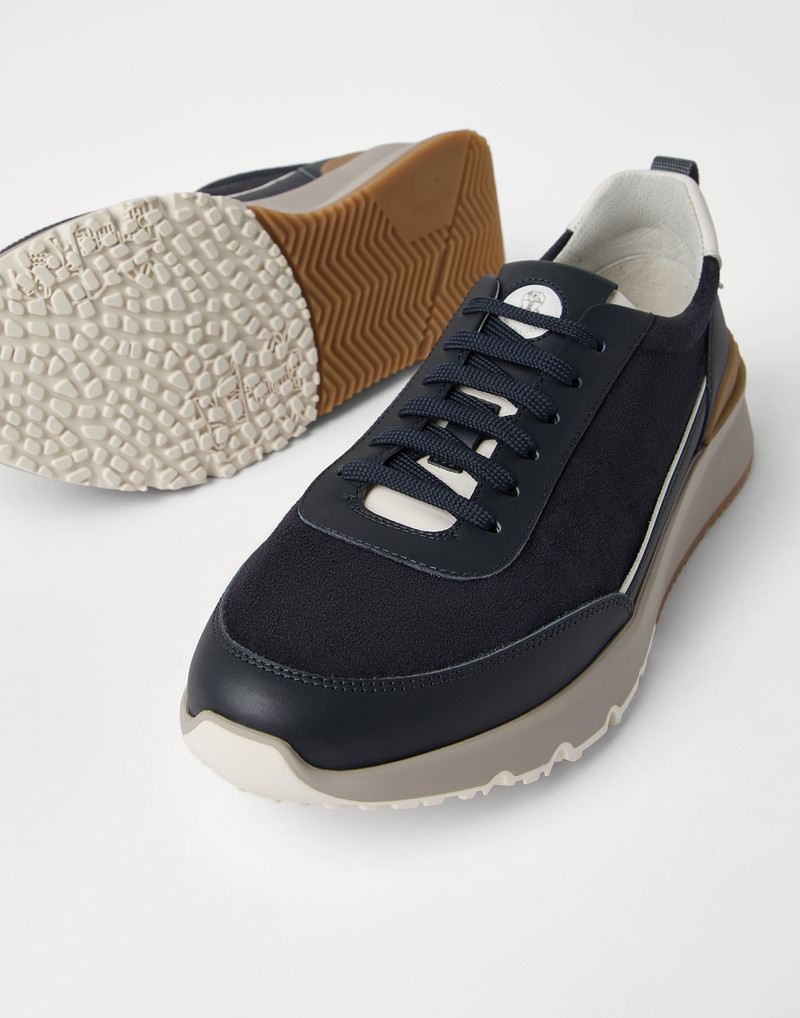 Washed suede and semi-polished calfskin runners 3