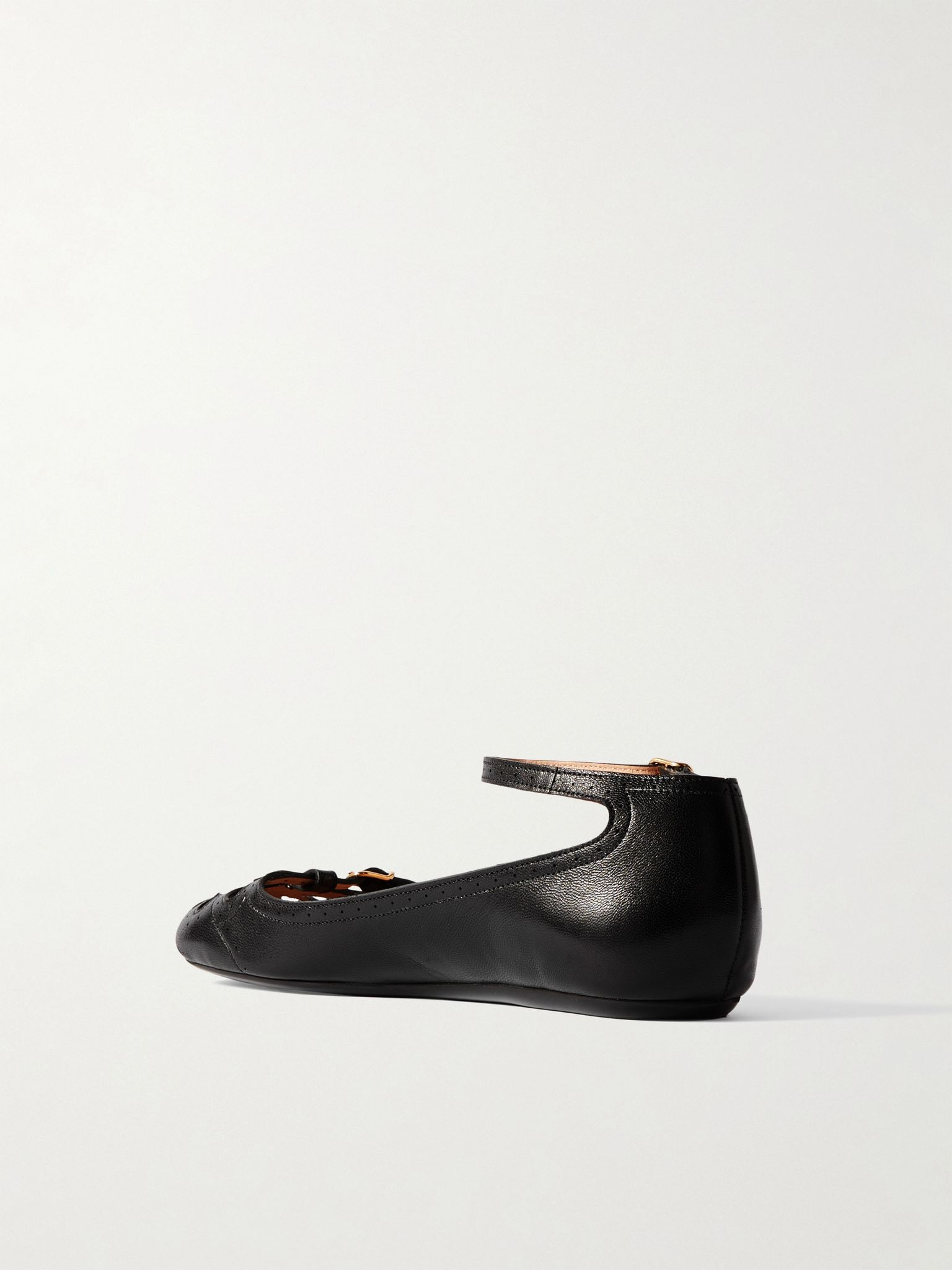 Misty laser-cut leather ballet flats Black - 3