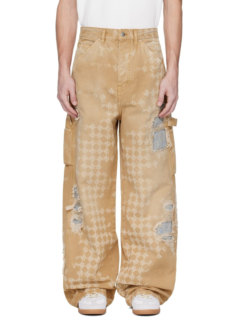 Tan Repair Jeans 1