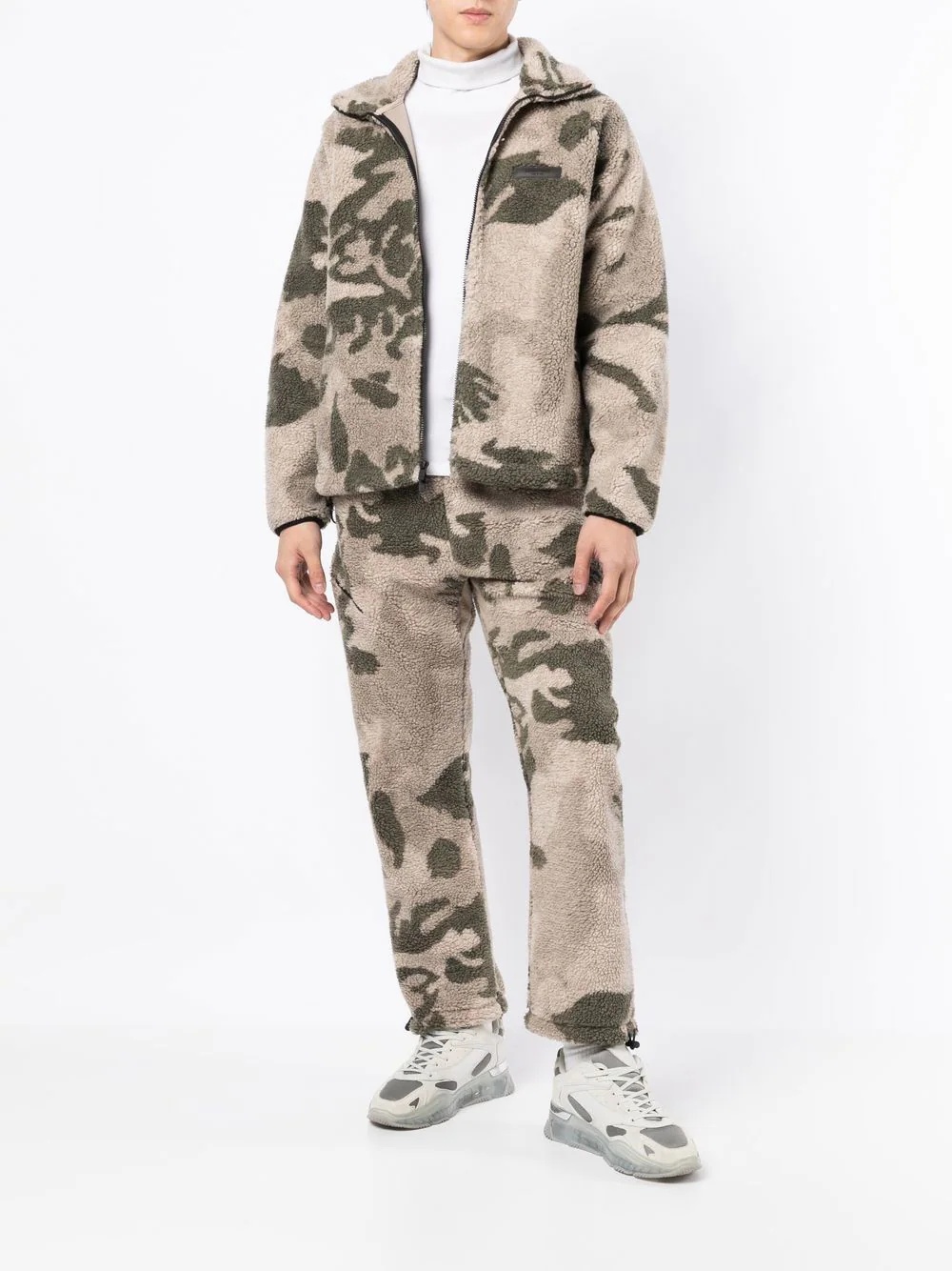 camouflage polar-fleece track pants - 1