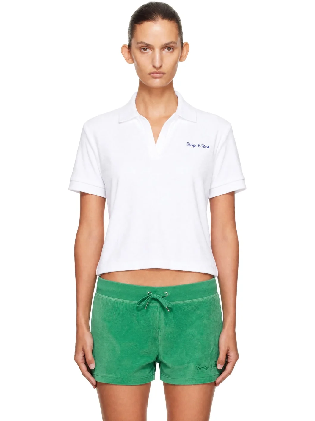 White Signature Logo Terry Polo - 1