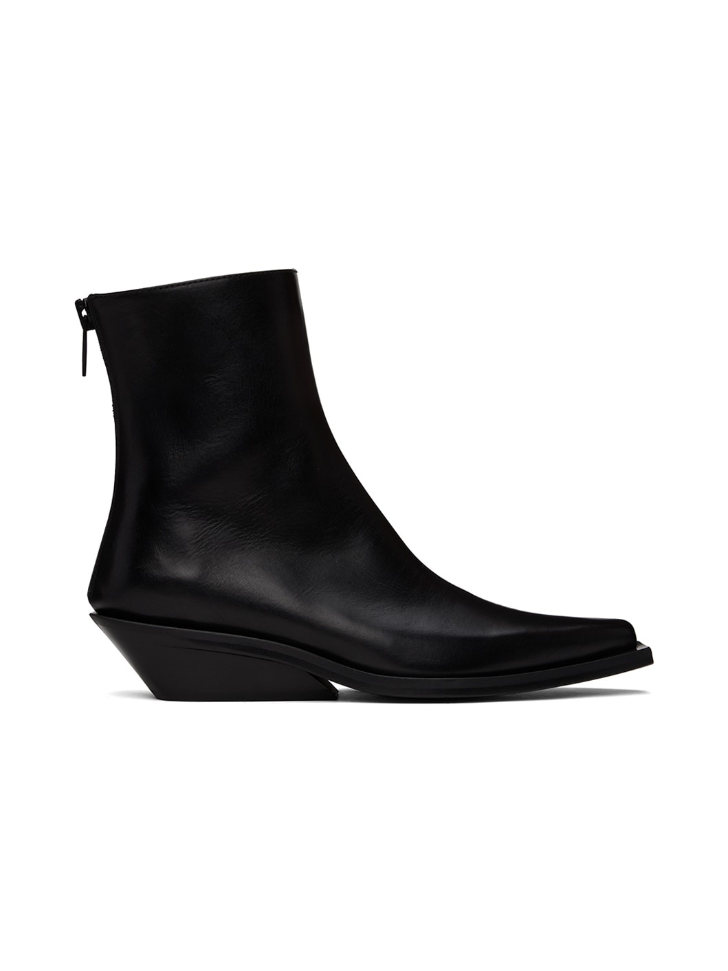 Black Rumi Cowboy Ankle Boots - 1