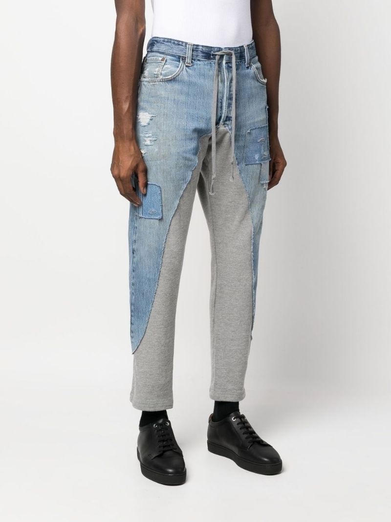 patchwork-detail cropped jeans - 3