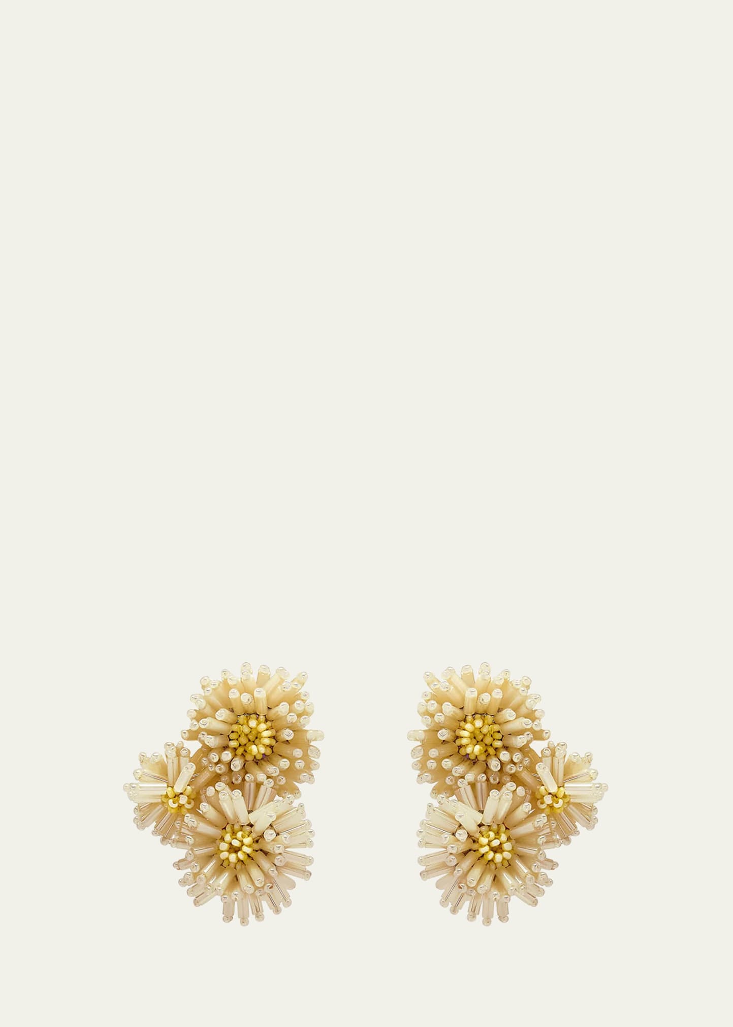 Pom-Pom Flower Stud Earrings - 1
