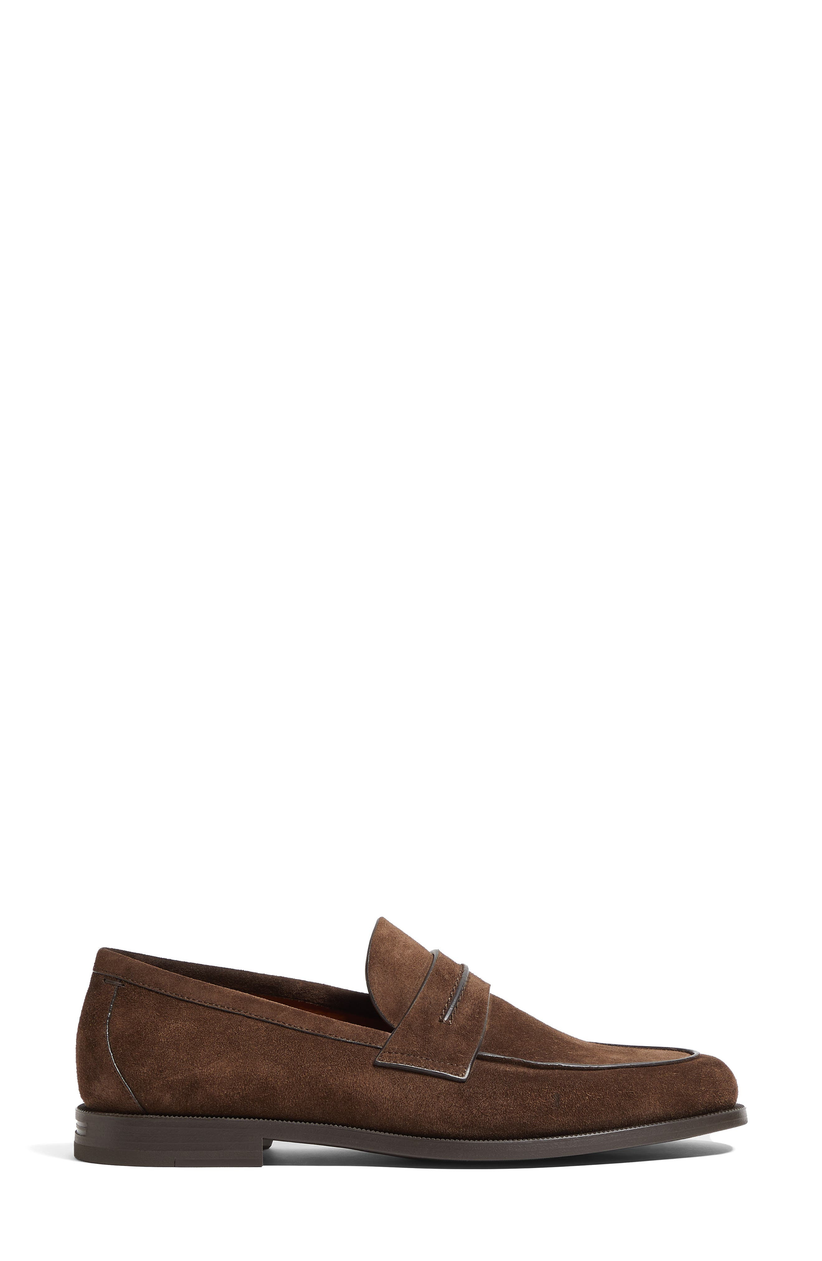 ZEGNA Suede Driving Loafer in Dark Brown at Nordstrom - 3