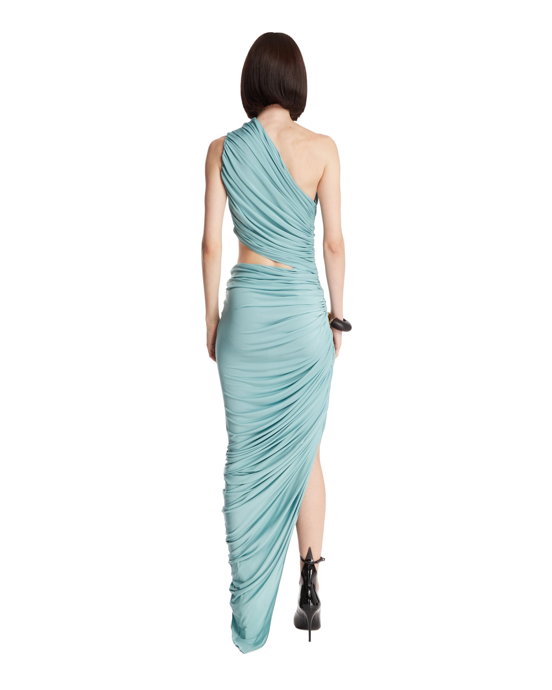 Blue Asymmetric Cut-out Dress - 3
