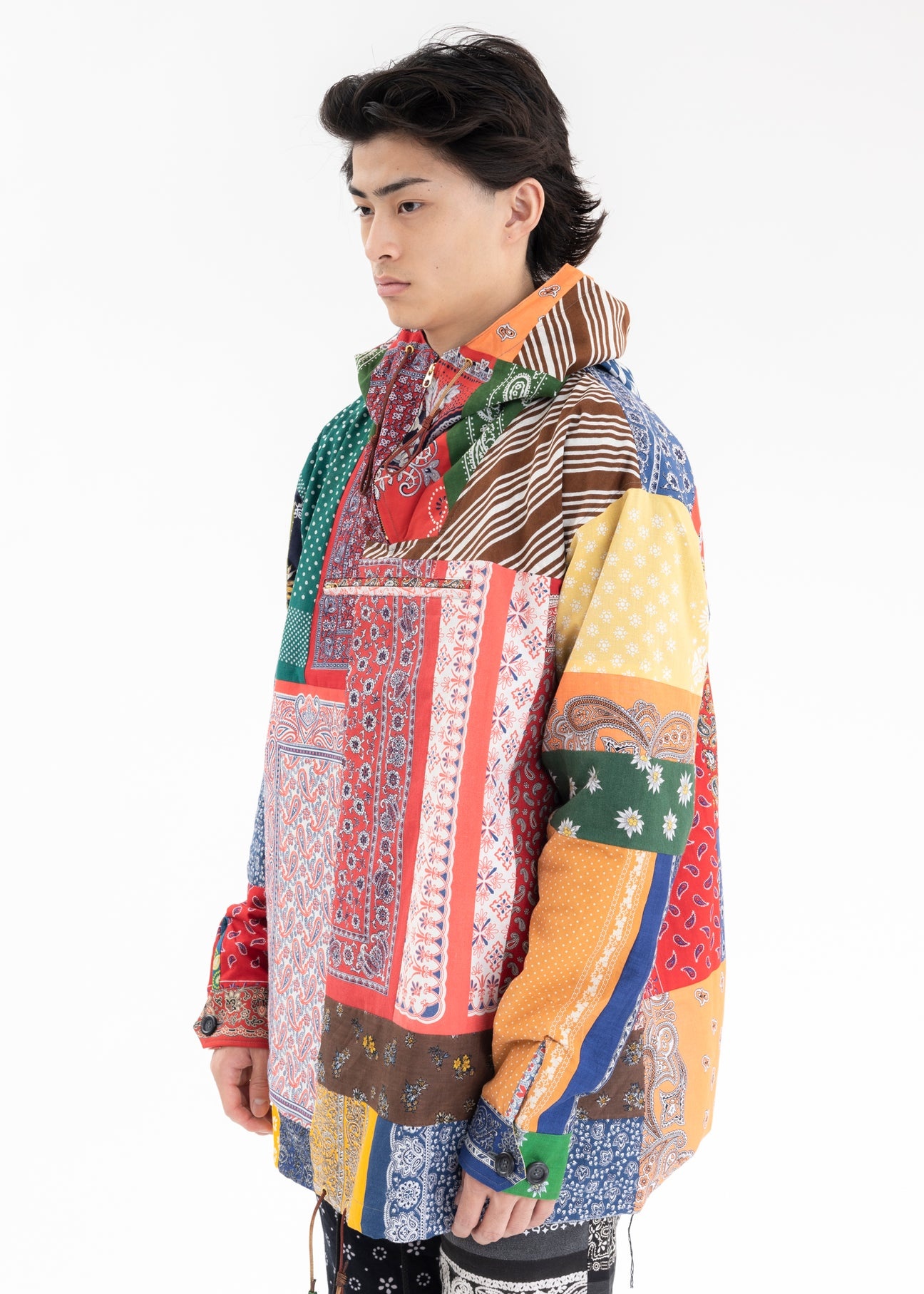 Mix VINTAGE BANDANA PATCHWORK ANORAK JACKET - 5