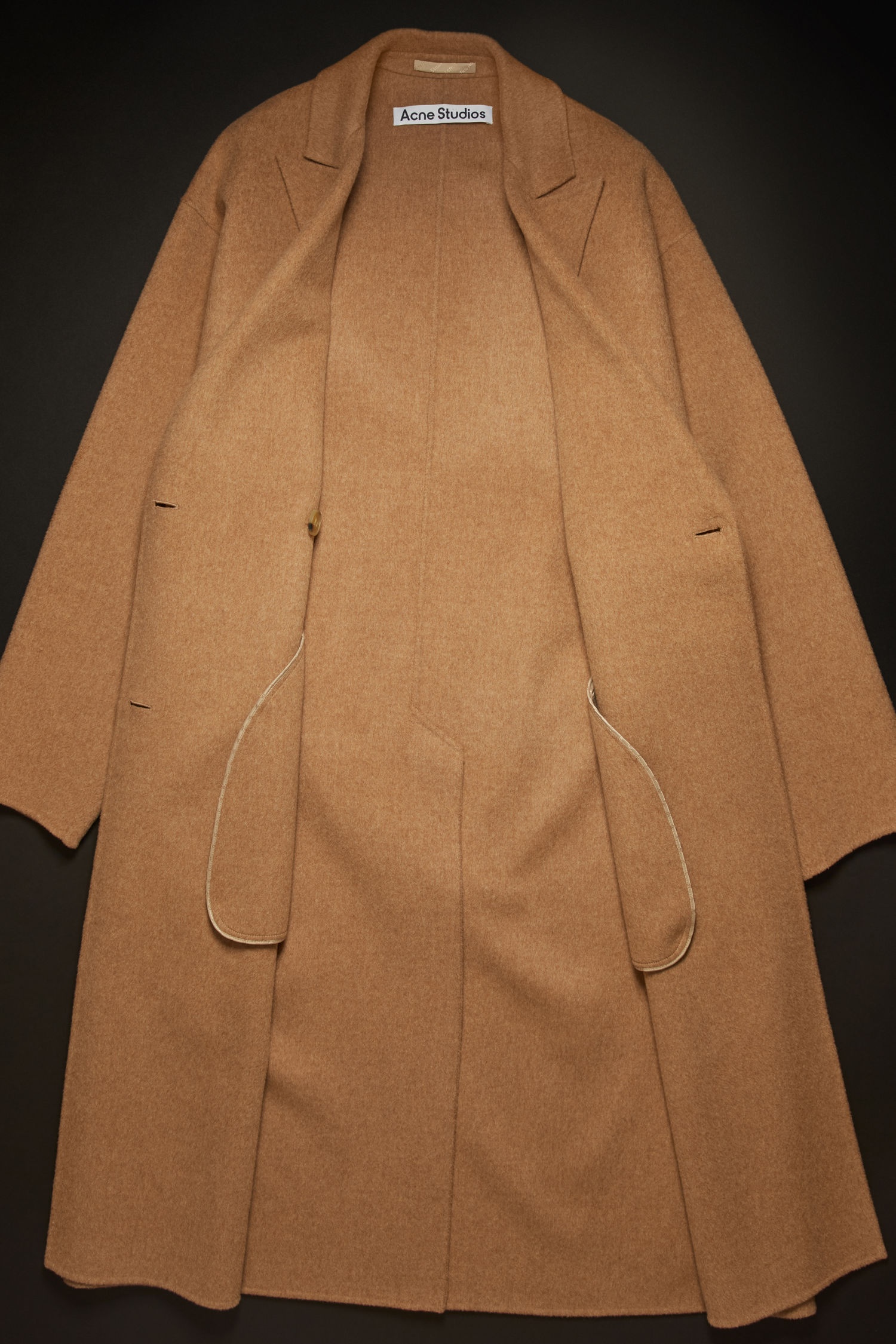 Belted wool coat camel melange - 6