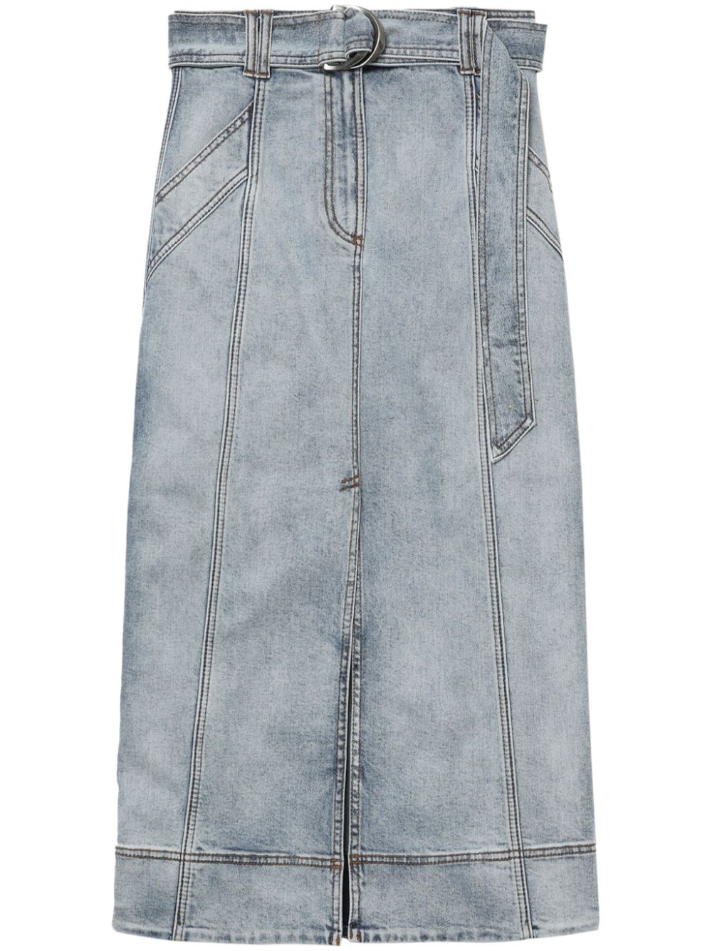 two-tone midi denim skirt - 1